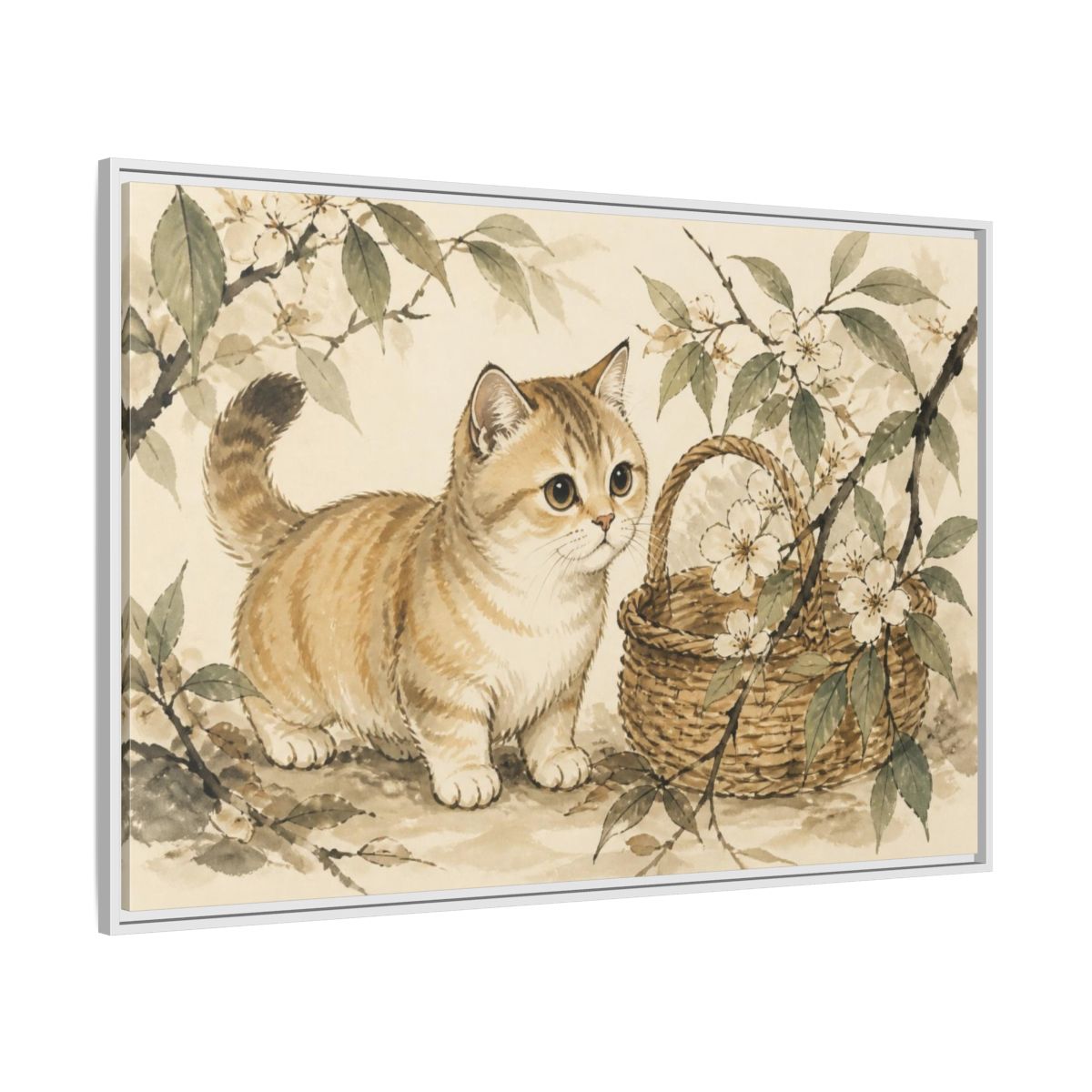 Side Mockup 7. Caramel Pet Kitten shown as framed canvas print