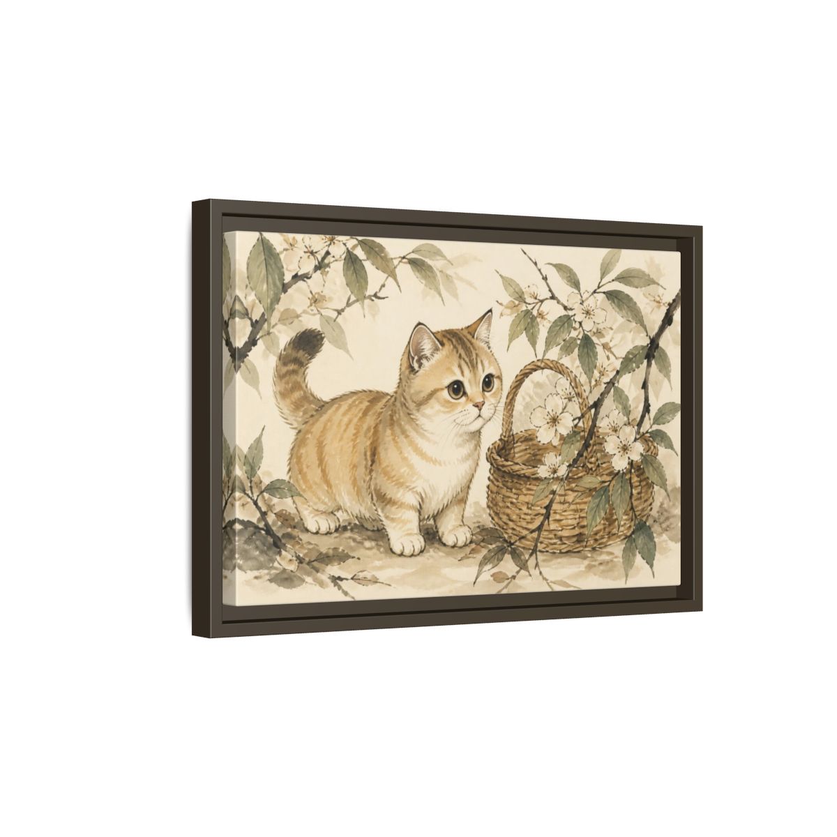 Side Mockup 5. Caramel Pet Kitten shown as framed canvas print