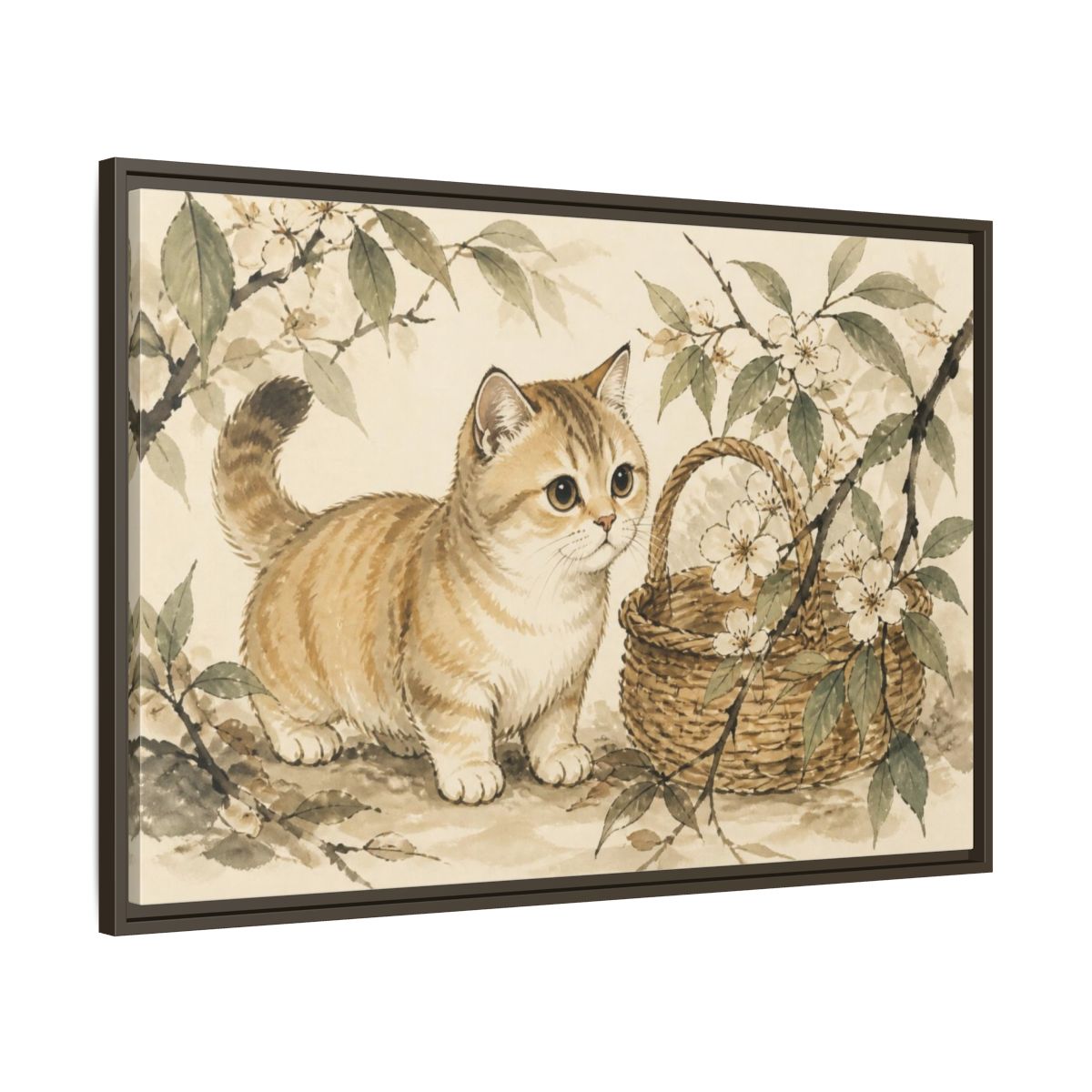 Main Mockup. Caramel Pet Kitten shown as framed canvas print