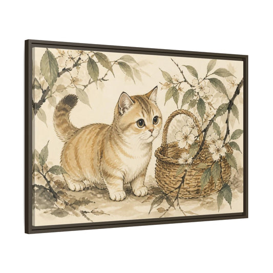 Main Mockup. Caramel Pet Kitten shown as framed canvas print