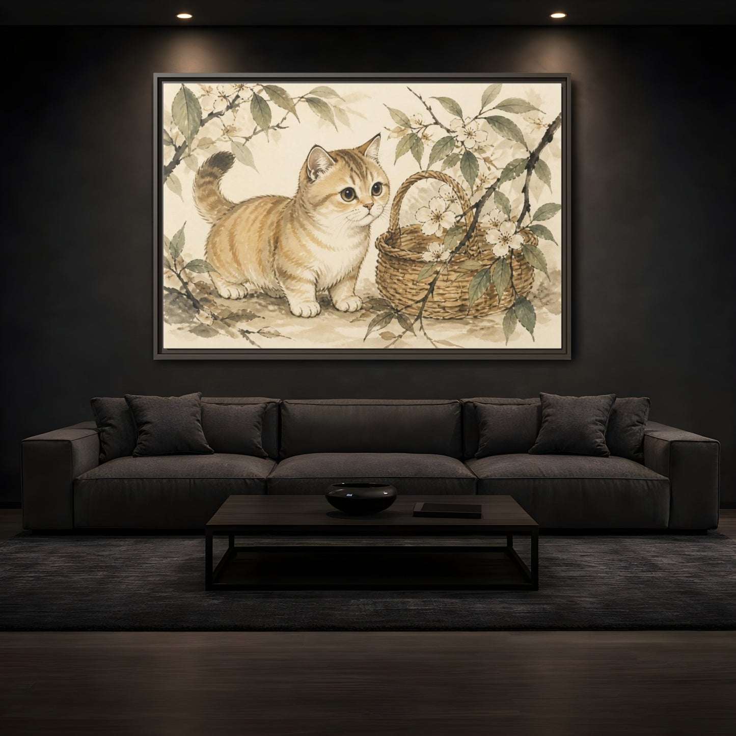 Mockup 3. Caramel Pet Kitten shown as framed canvas print