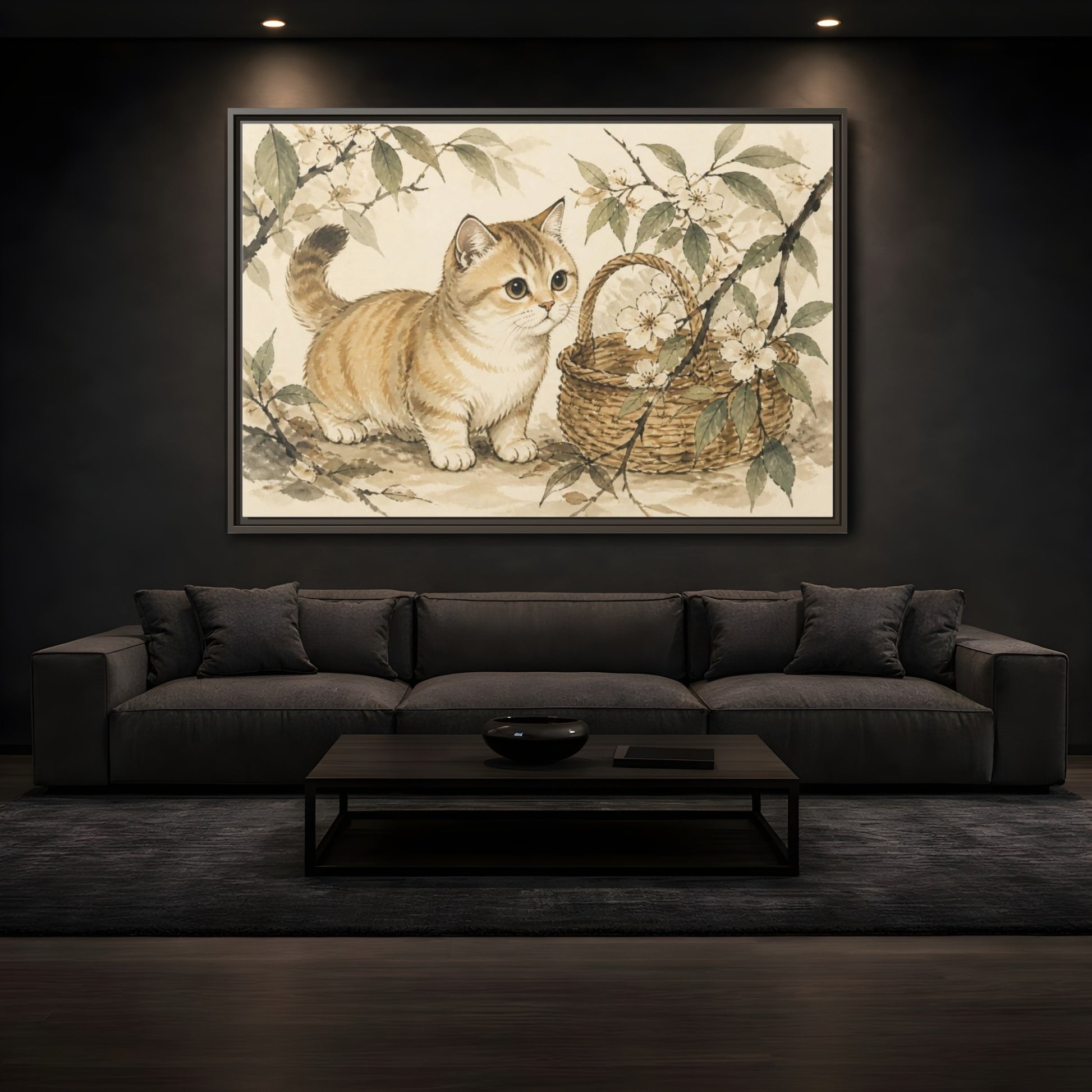 Mockup 3. Caramel Pet Kitten shown as framed canvas print