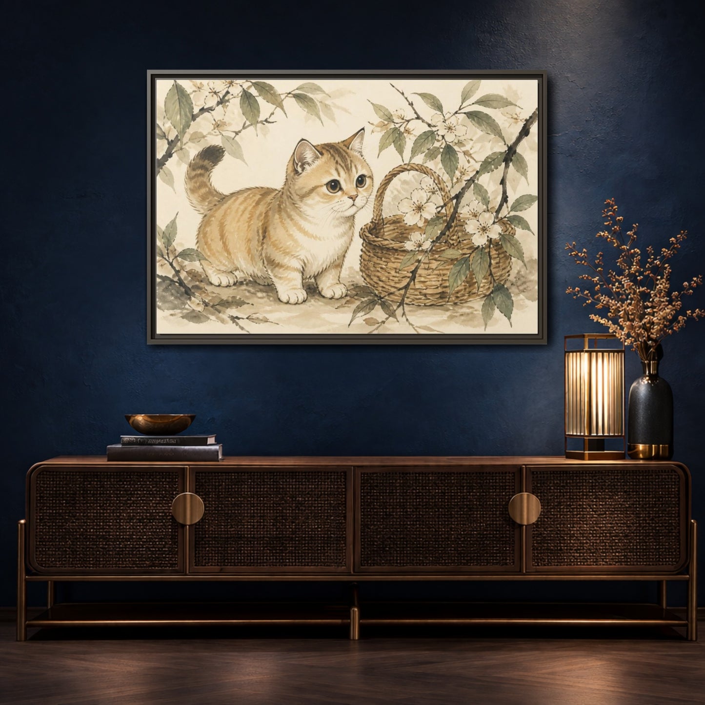 Mockup 4. Caramel Pet Kitten shown as framed canvas print