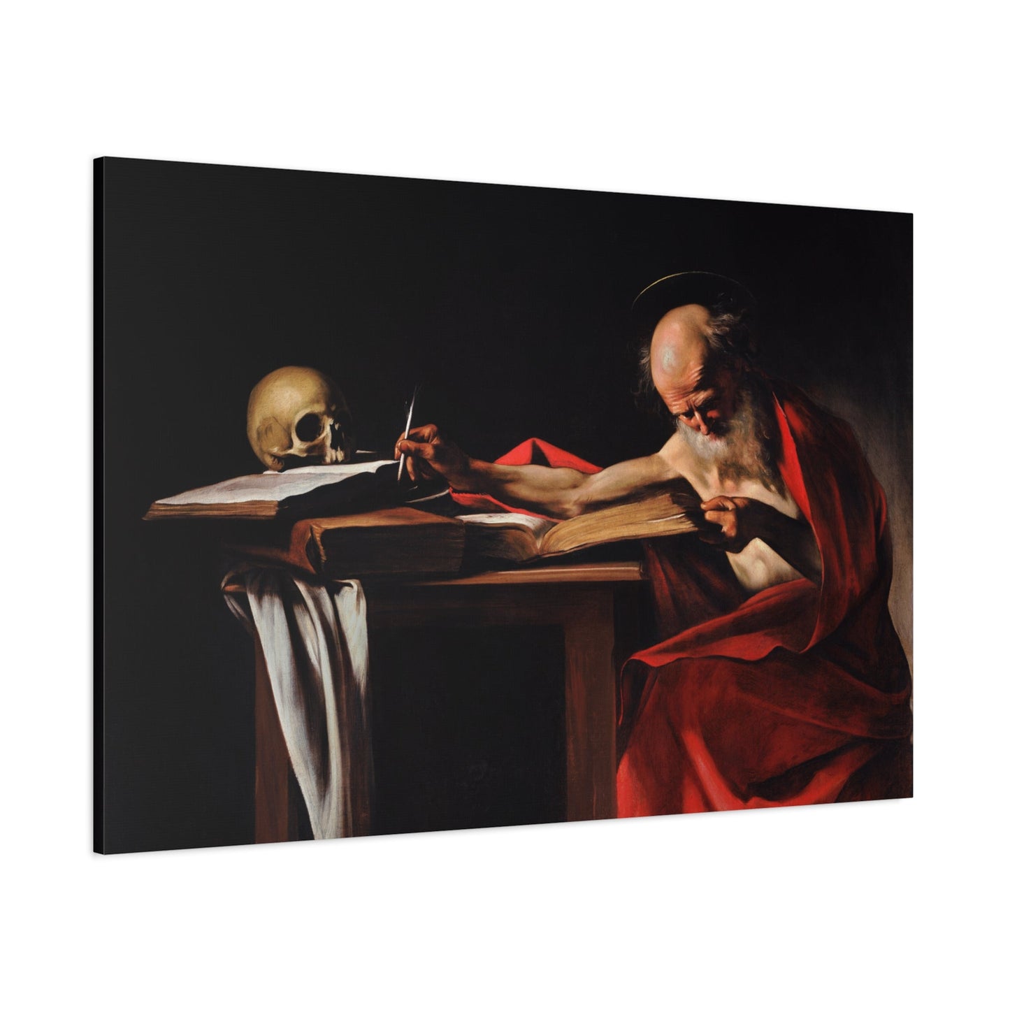 Caravaggio Saint Jerome Writing - Canvas Wall Art Print Reproduction