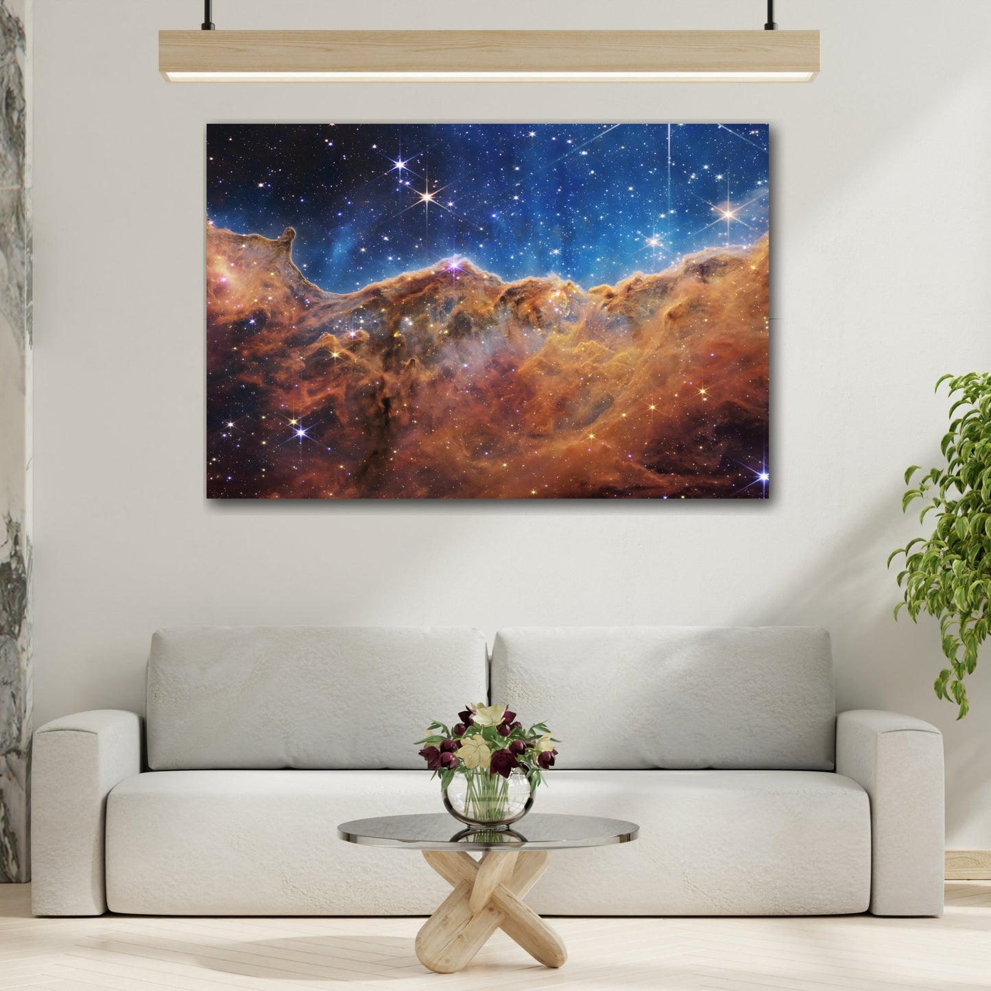 Carina Nebula NASA Deep Field James Webb Space Telescope - Cosmic Cliffs Canvas Wall Art Print