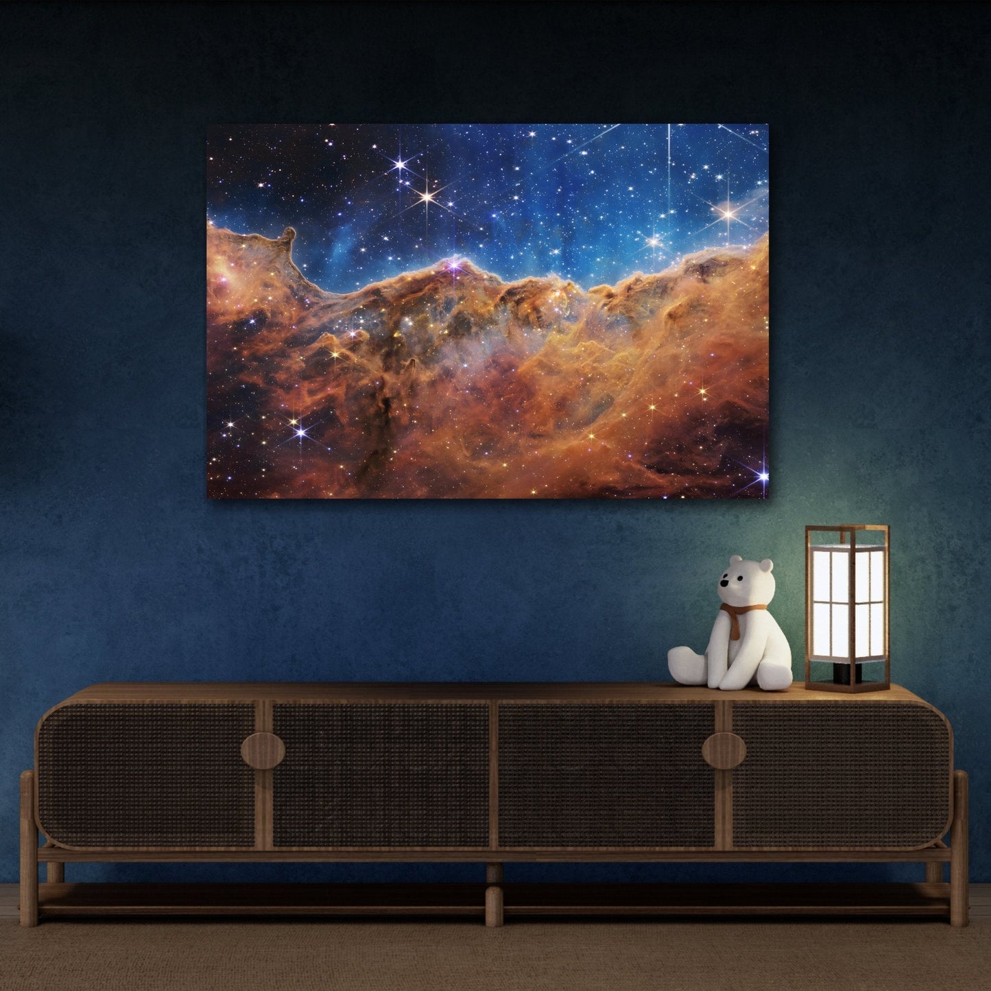 Carina Nebula NASA Deep Field James Webb Space Telescope - Cosmic Cliffs Canvas Wall Art Print