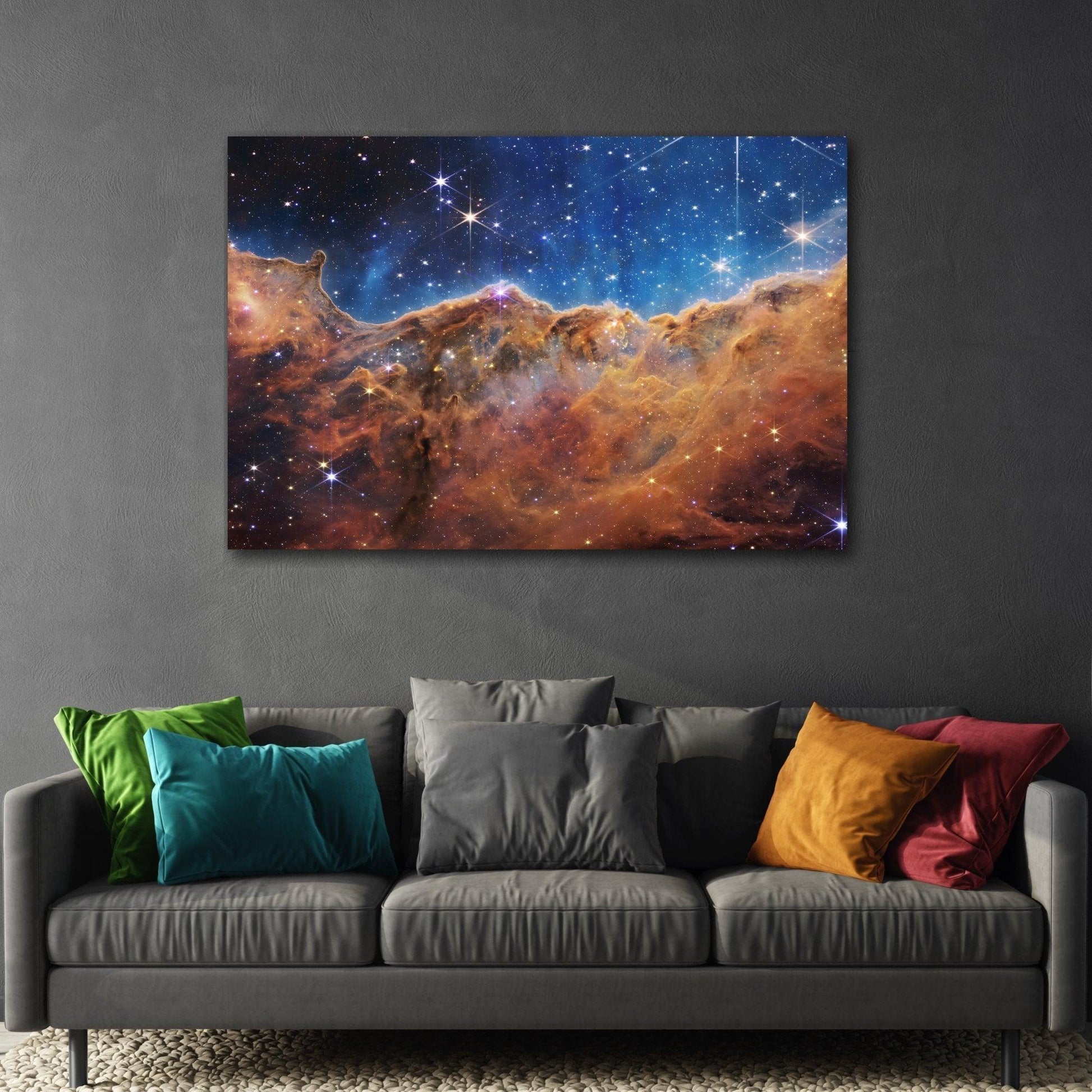 Carina Nebula NASA James Webb Space Telescope - Cosmic Cliffs Canvas Wall Art Print