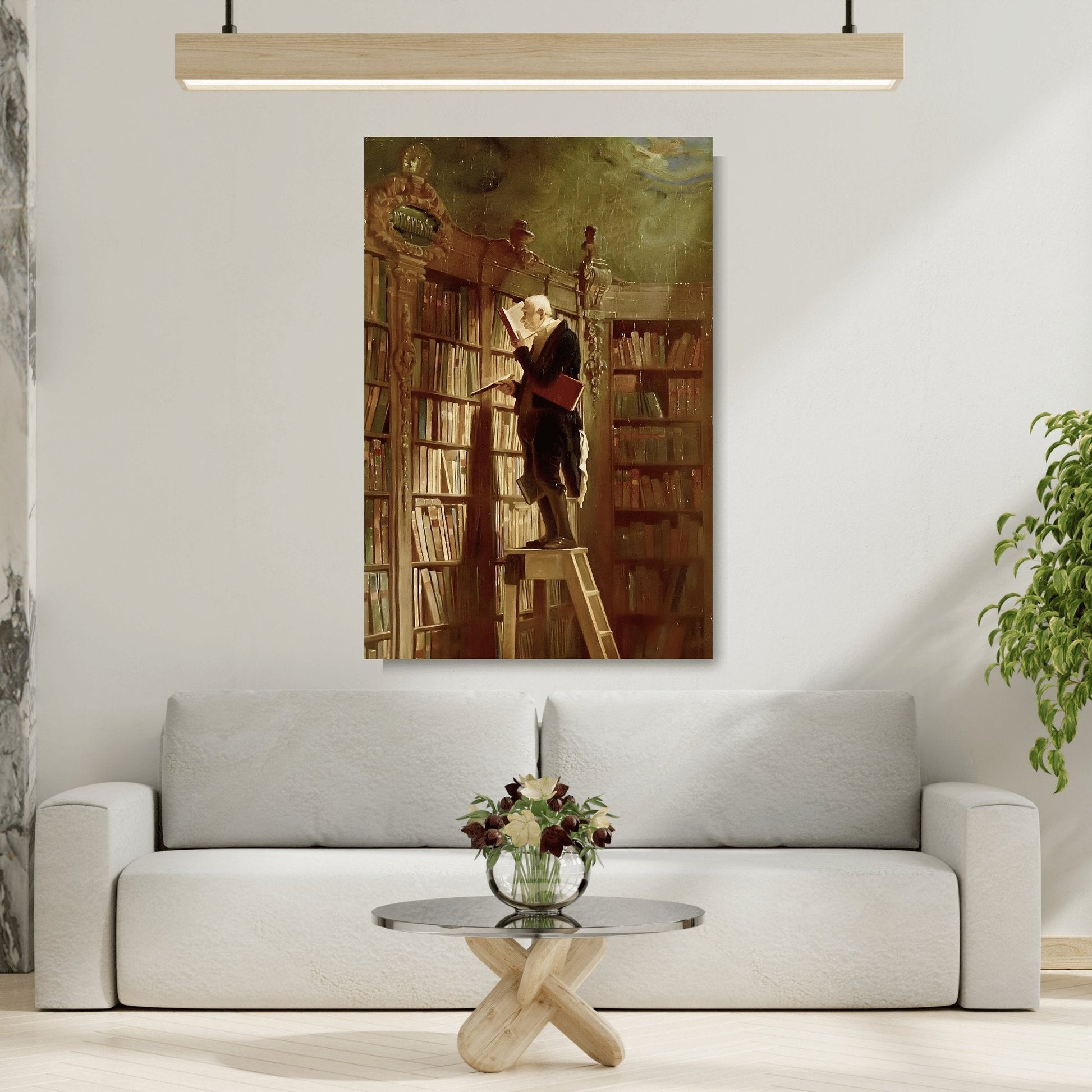 Carl Spitzweg Bookworm - Framed Canvas Wall Art Print