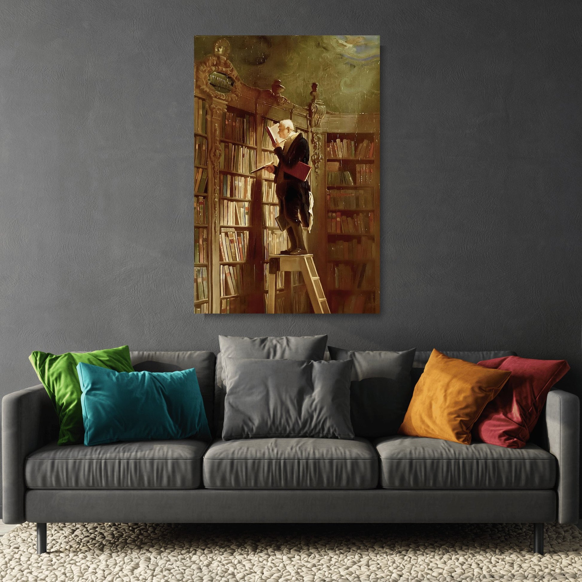 Carl Spitzweg Bookworm - Framed Canvas Wall Art Print