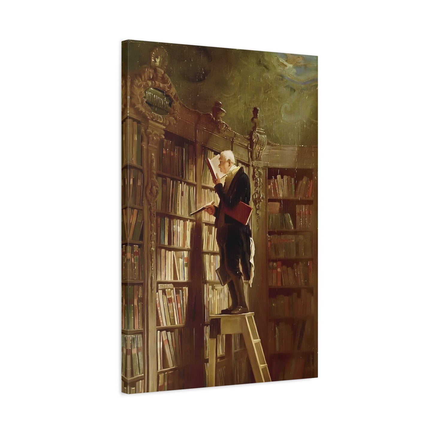 Carl Spitzweg Bookworm - Framed Canvas Wall Art Print