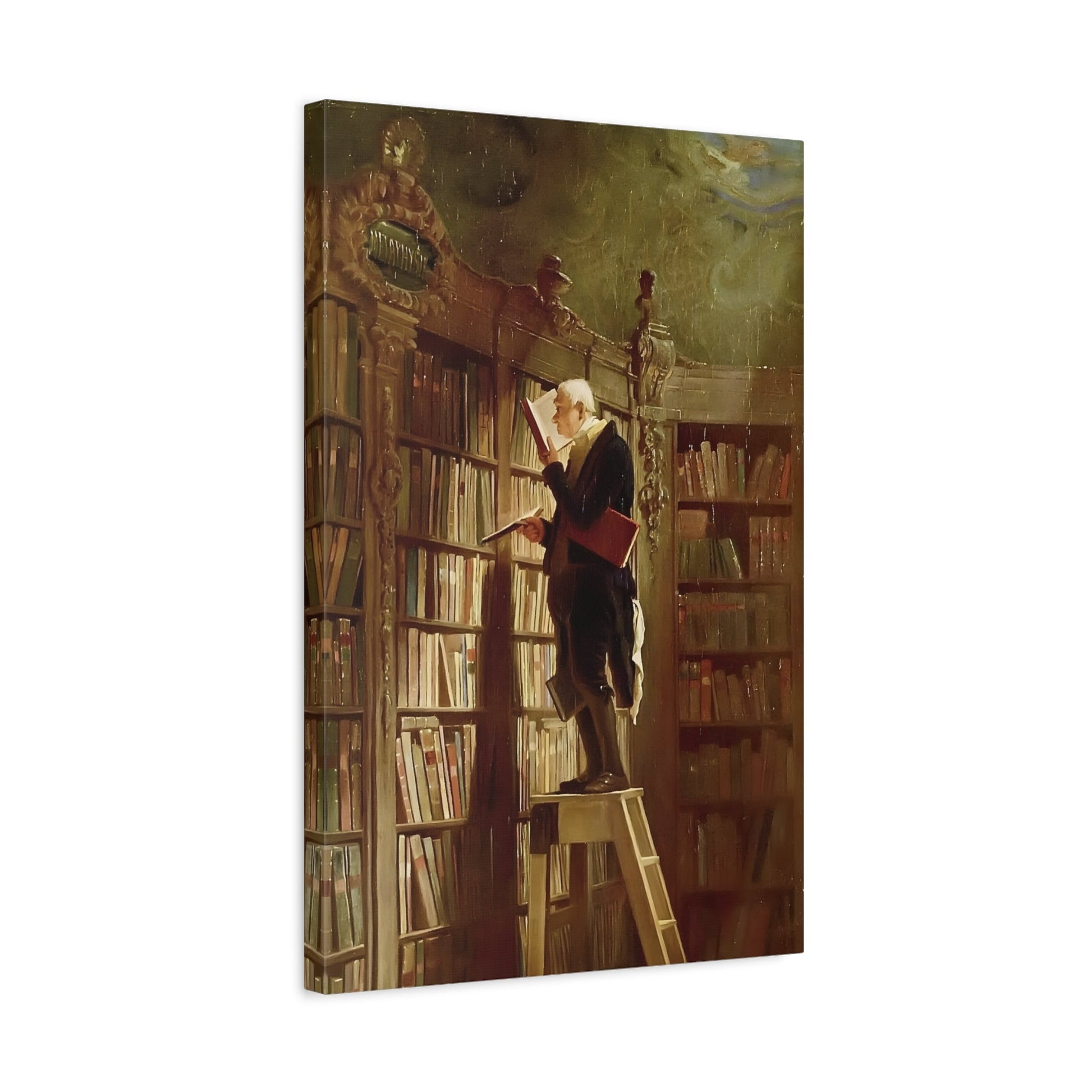 Carl Spitzweg Bookworm - Framed Canvas Wall Art Print