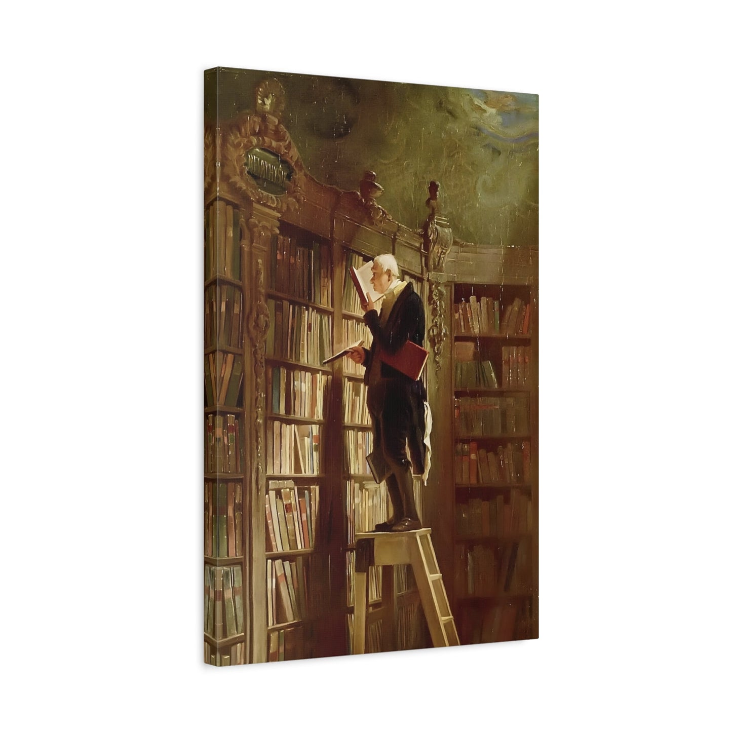 Carl Spitzweg The Bookworm - Library Canvas Wall Art Print - YesArtYes