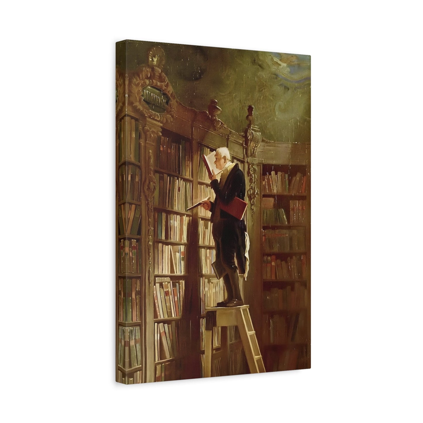 Carl Spitzweg The Bookworm - Library Canvas Wall Art Print - YesArtYes