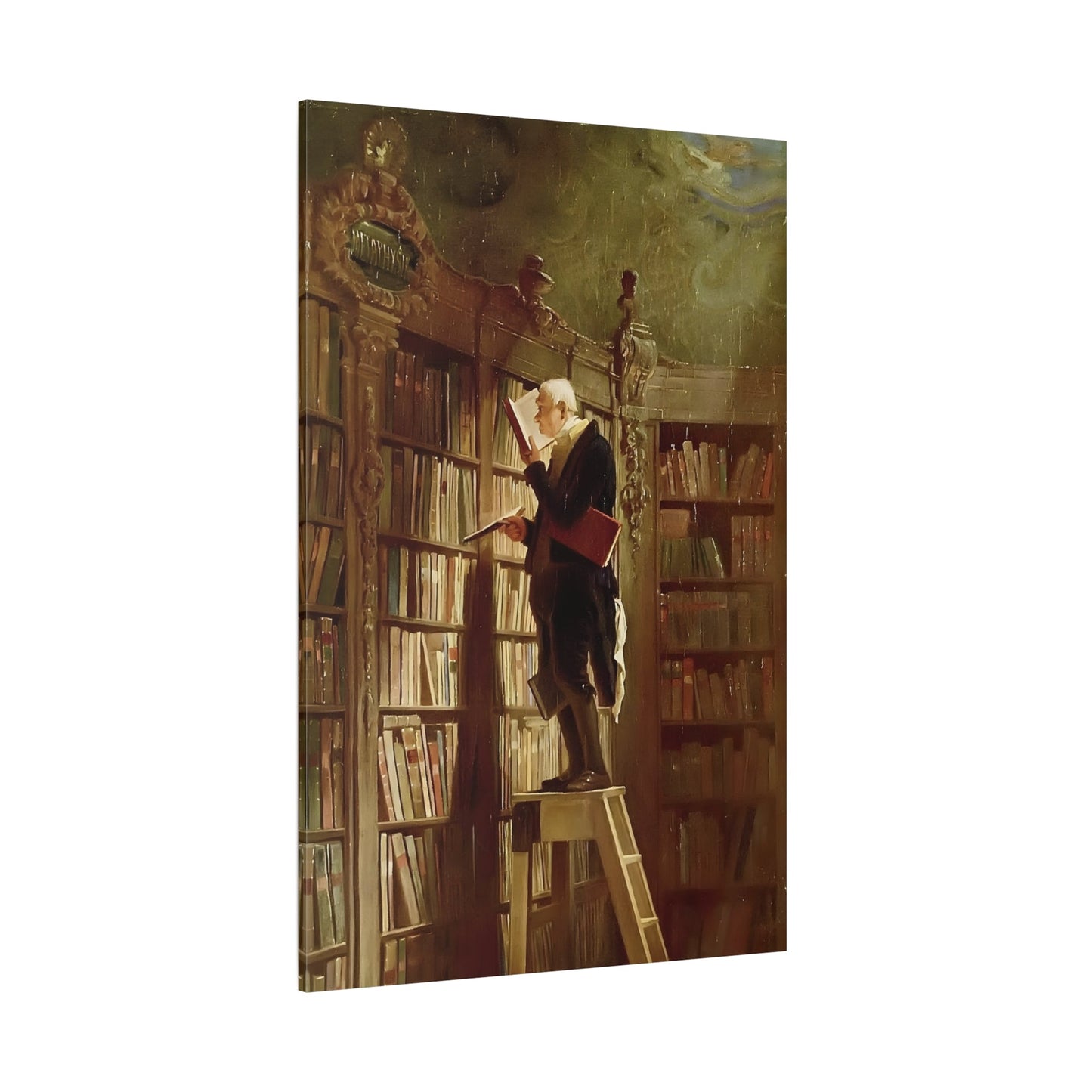 Carl Spitzweg The Bookworm - Library Canvas Wall Art Print - YesArtYes