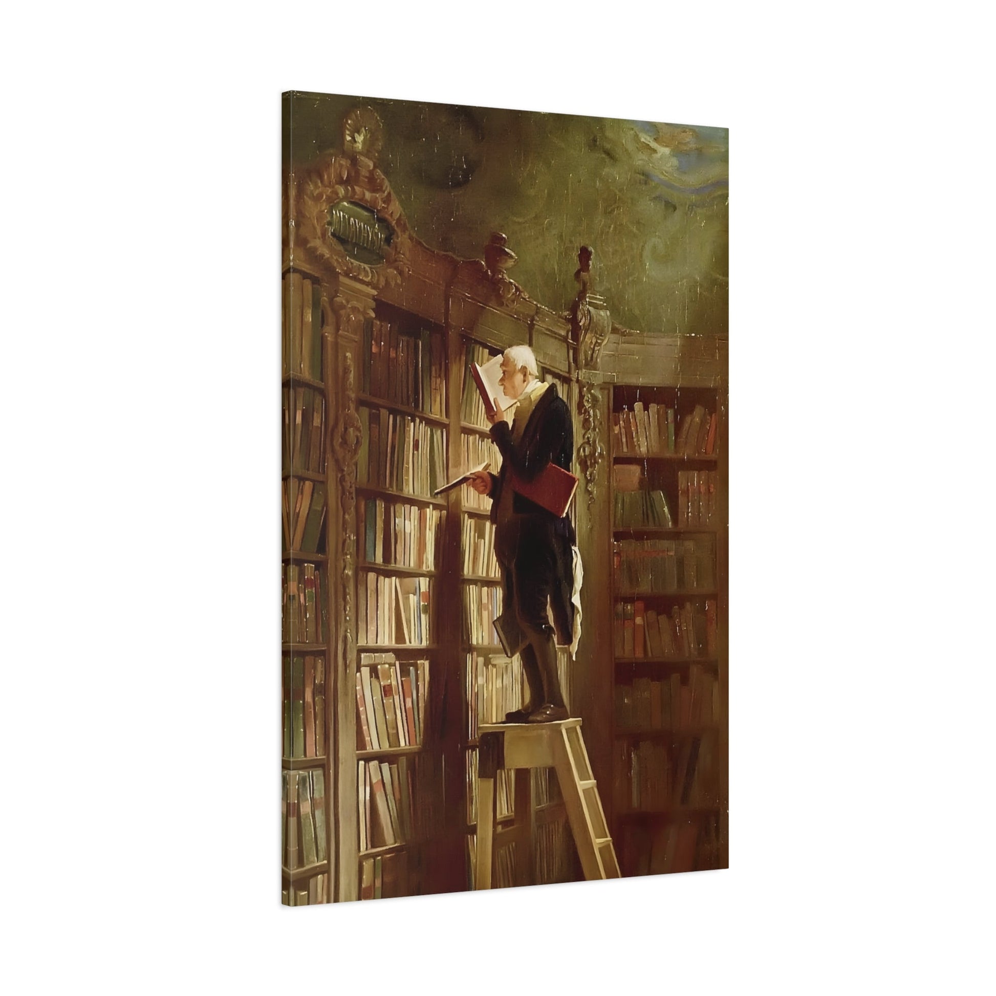Carl Spitzweg The Bookworm - Library Canvas Wall Art Print - YesArtYes