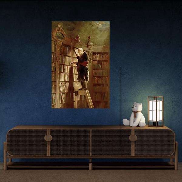 Carl Spitzweg The Bookworm - Library Canvas Wall Art Print - YesArtYes