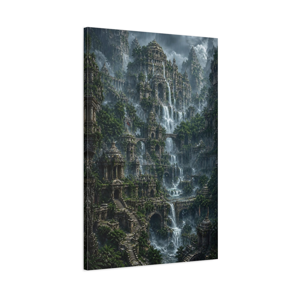 Main Mockup. Cascade Of Temples shown as canvas print