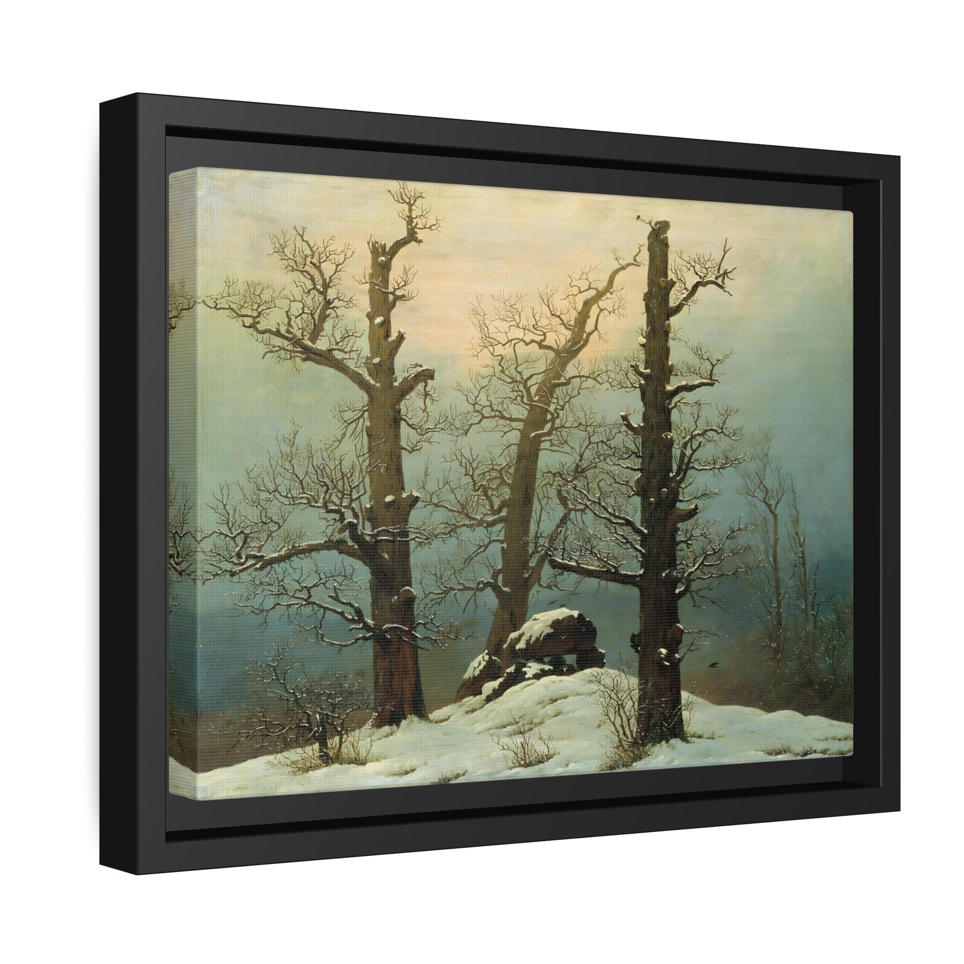 Caspar David Friedrich Cairn Dolmen in the Snow - Framed Canvas Art Reproduction