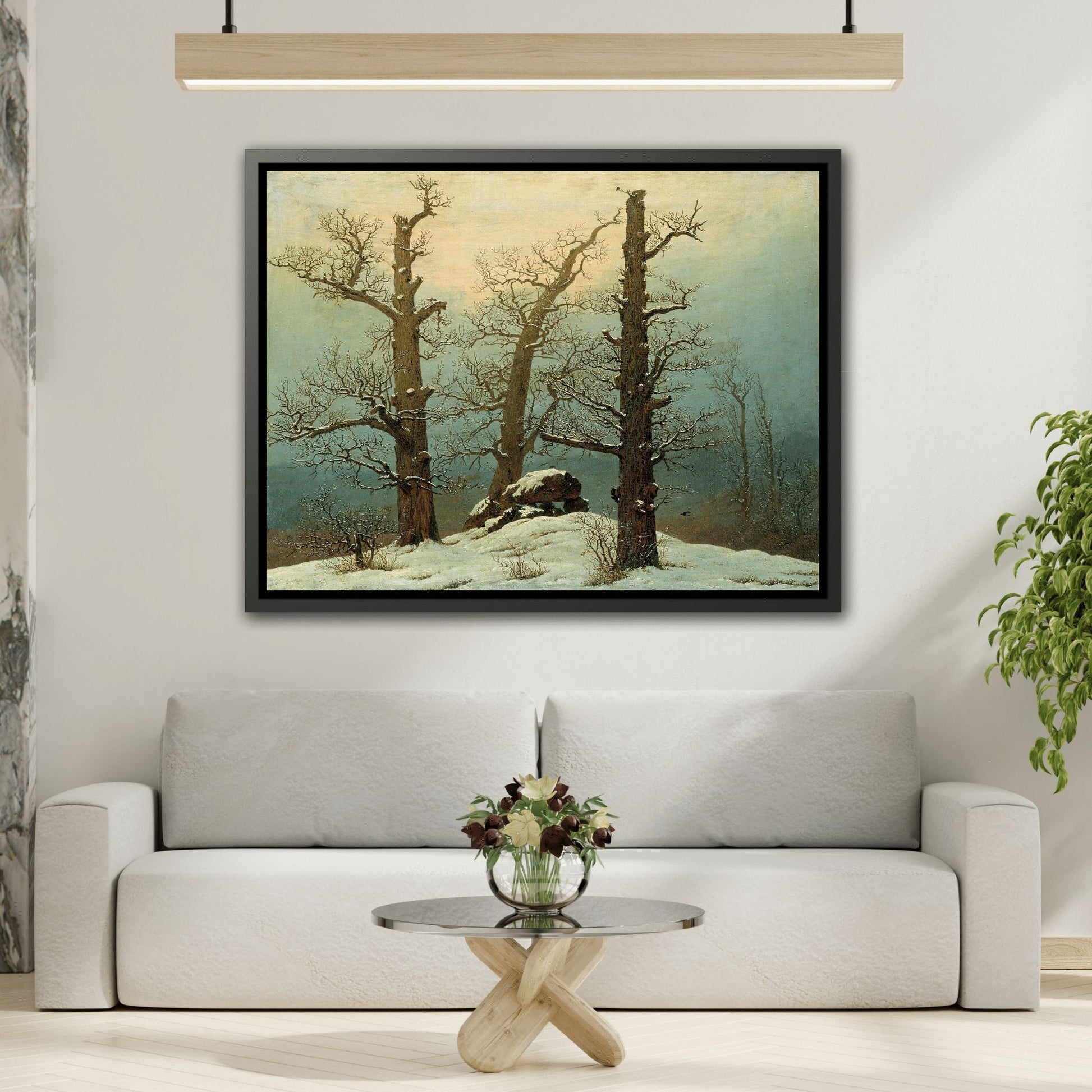 Caspar David Friedrich Cairn Dolmen in the Snow - Framed Canvas Art Reproduction