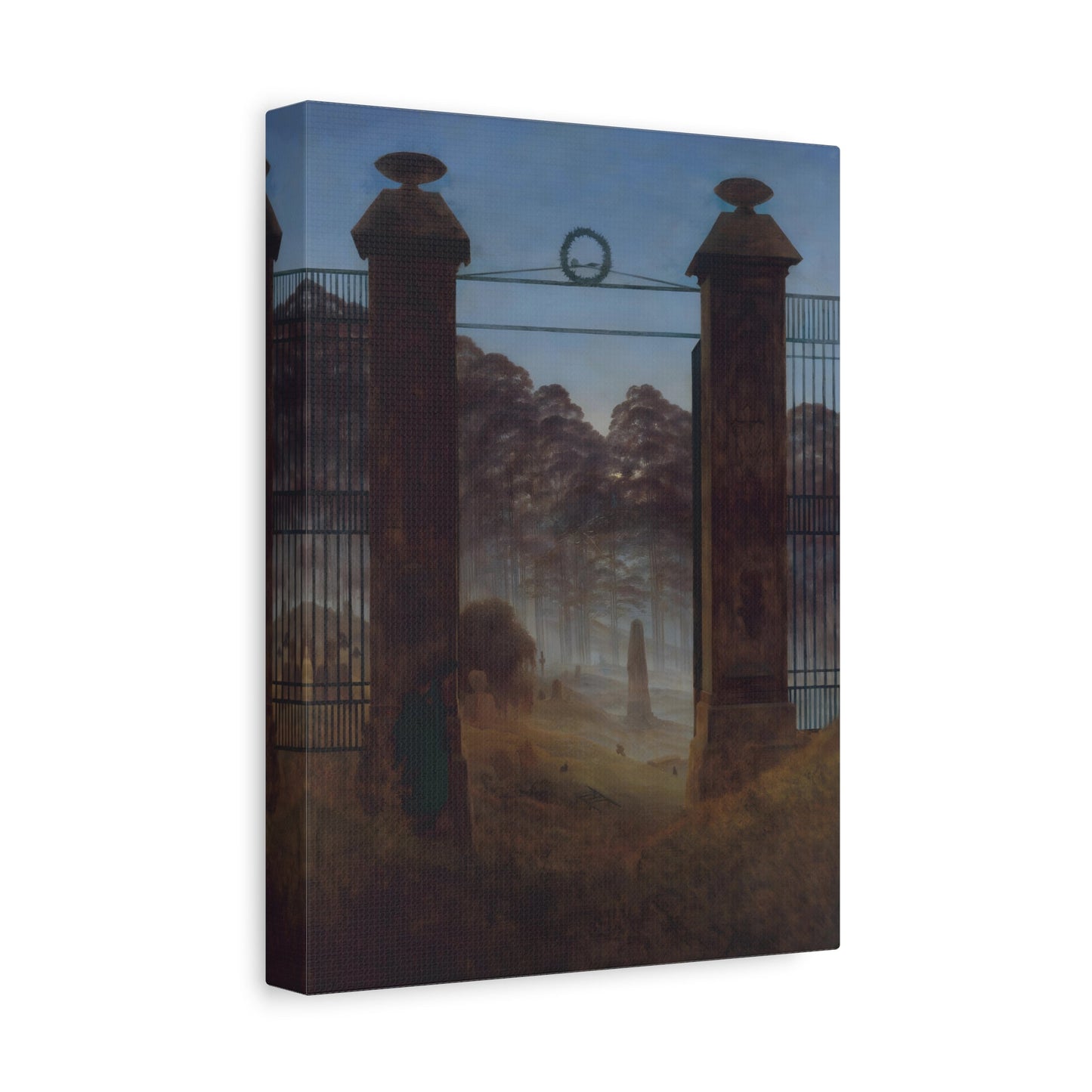 Caspar David Friedrich Cemetery Entrance - Framed Canvas Wall Art Painting Print