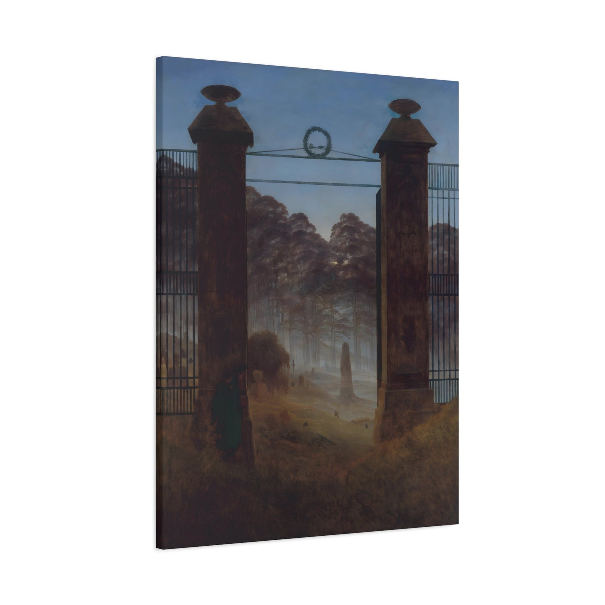 Caspar David Friedrich Cemetery Entrance - Framed Canvas Wall Art Painting Print