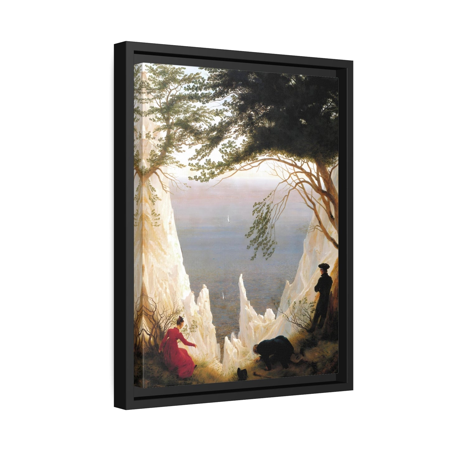 Caspar David Friedrich Chalk Cliffs on Rugen - Framed Canvas Art Reproduction