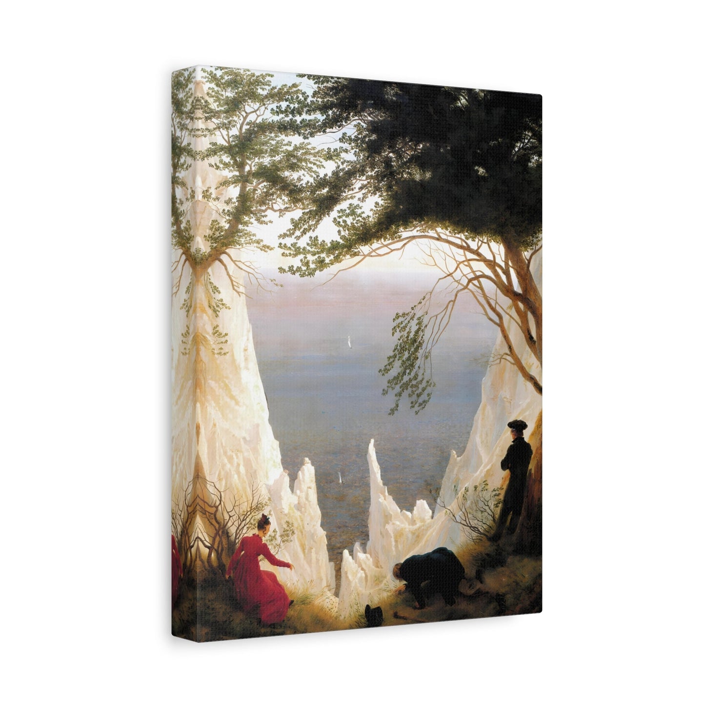 Caspar David Friedrich Chalk Cliffs on Rugen - Framed Canvas Wall Art Painting Print