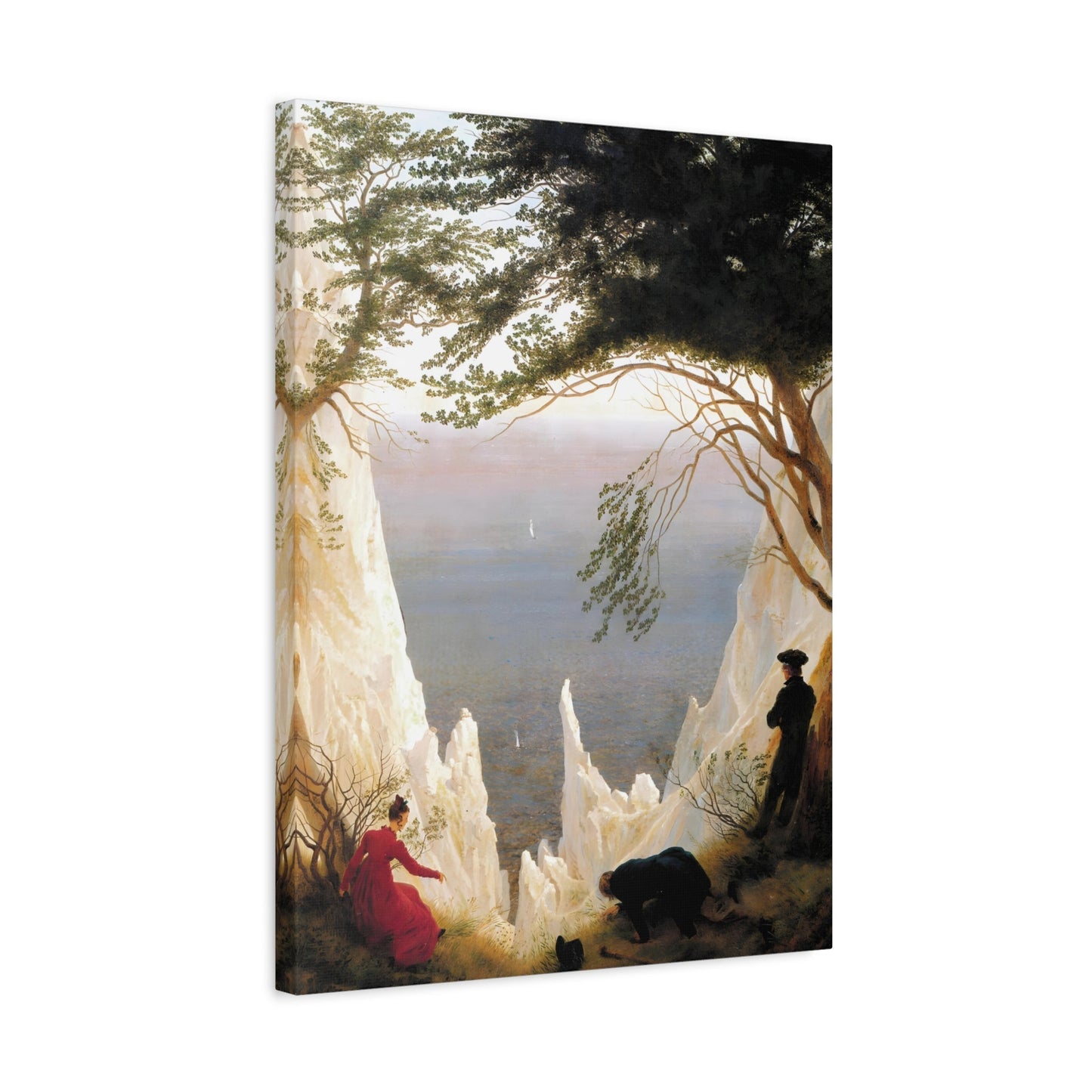 Caspar David Friedrich Chalk Cliffs on Rugen - Framed Canvas Wall Art Painting Print