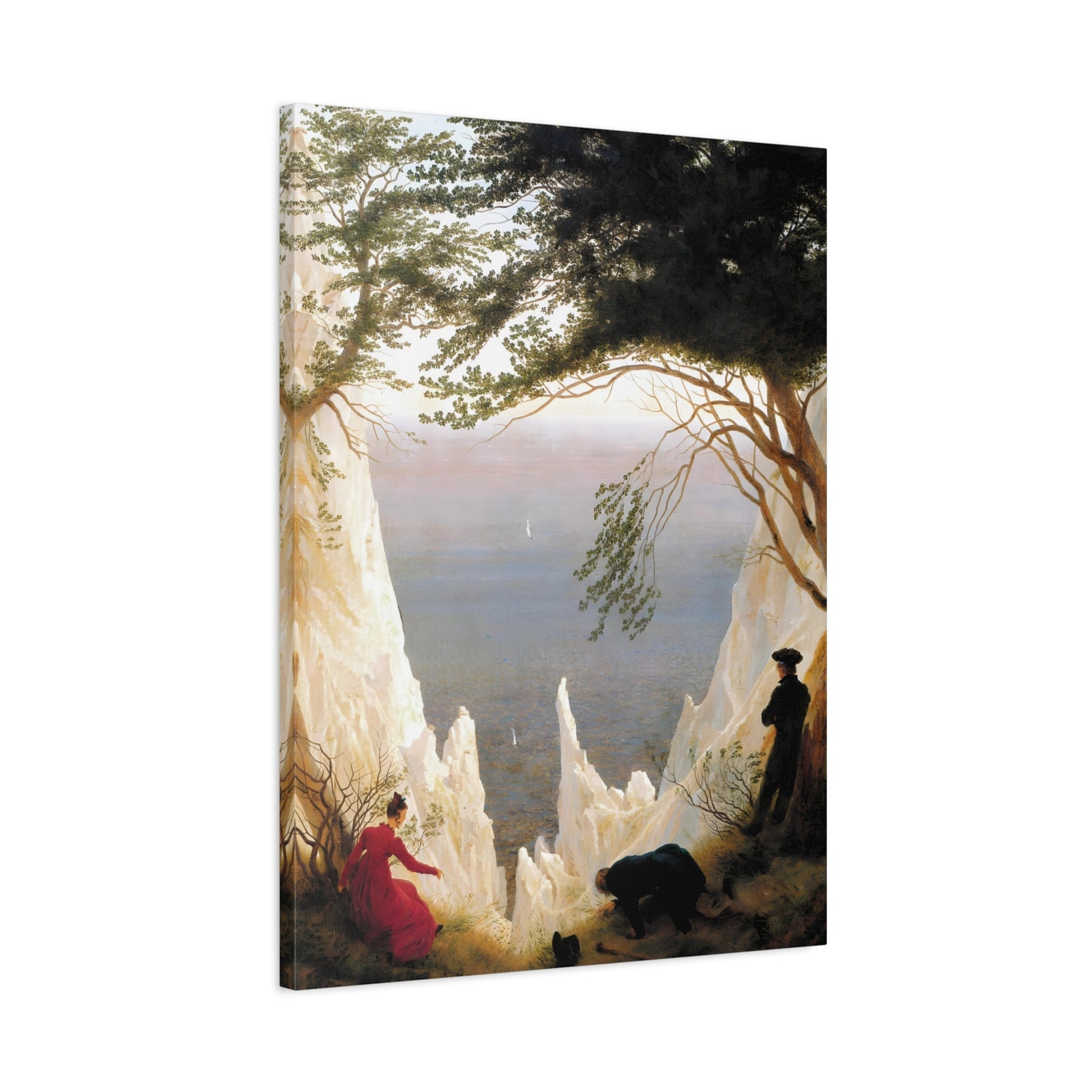 Caspar David Friedrich Chalk Cliffs on Rugen - Framed Canvas Wall Art Painting Print