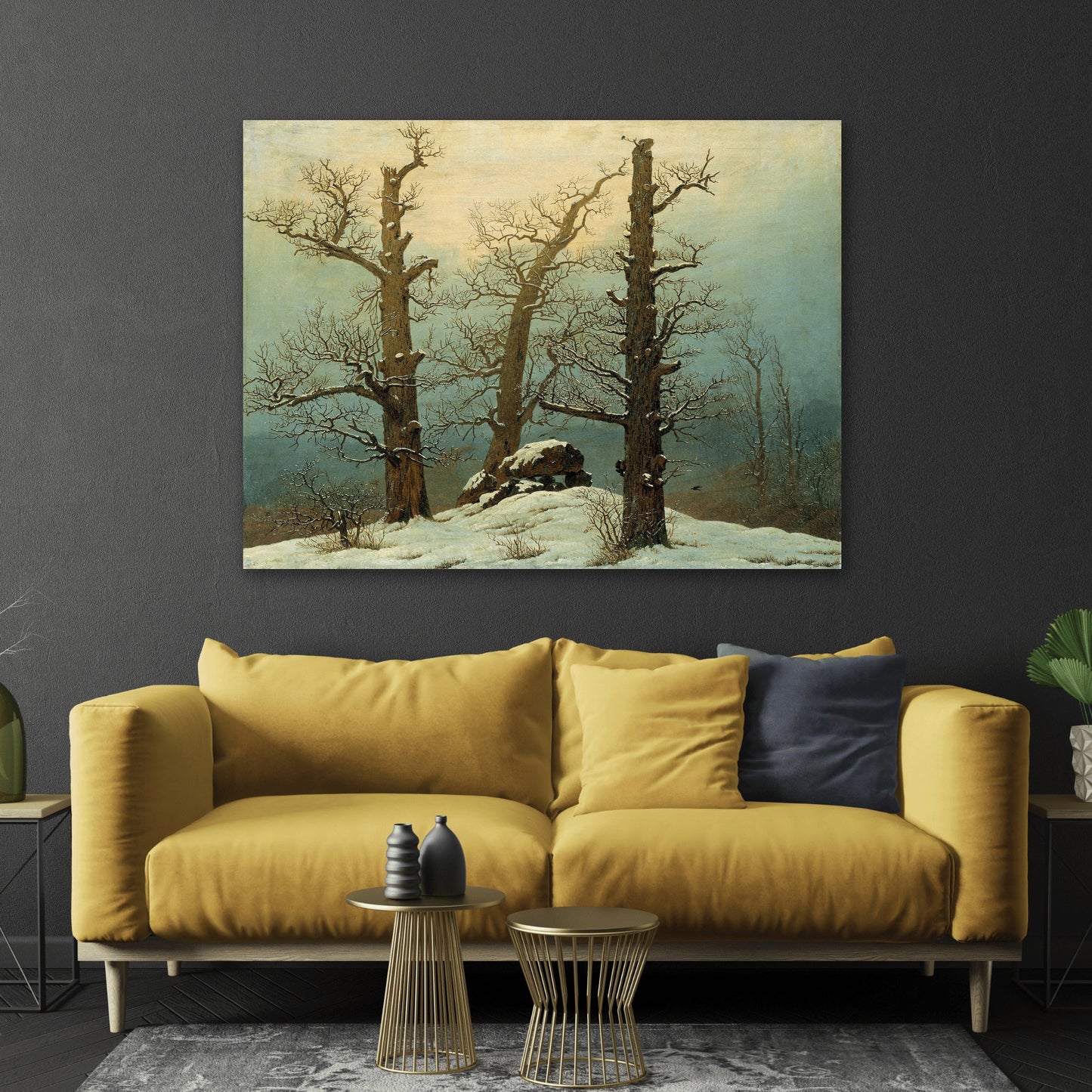 Caspar David Friedrich Dolmen in the Snow - Landscape Canvas Wall Art Print