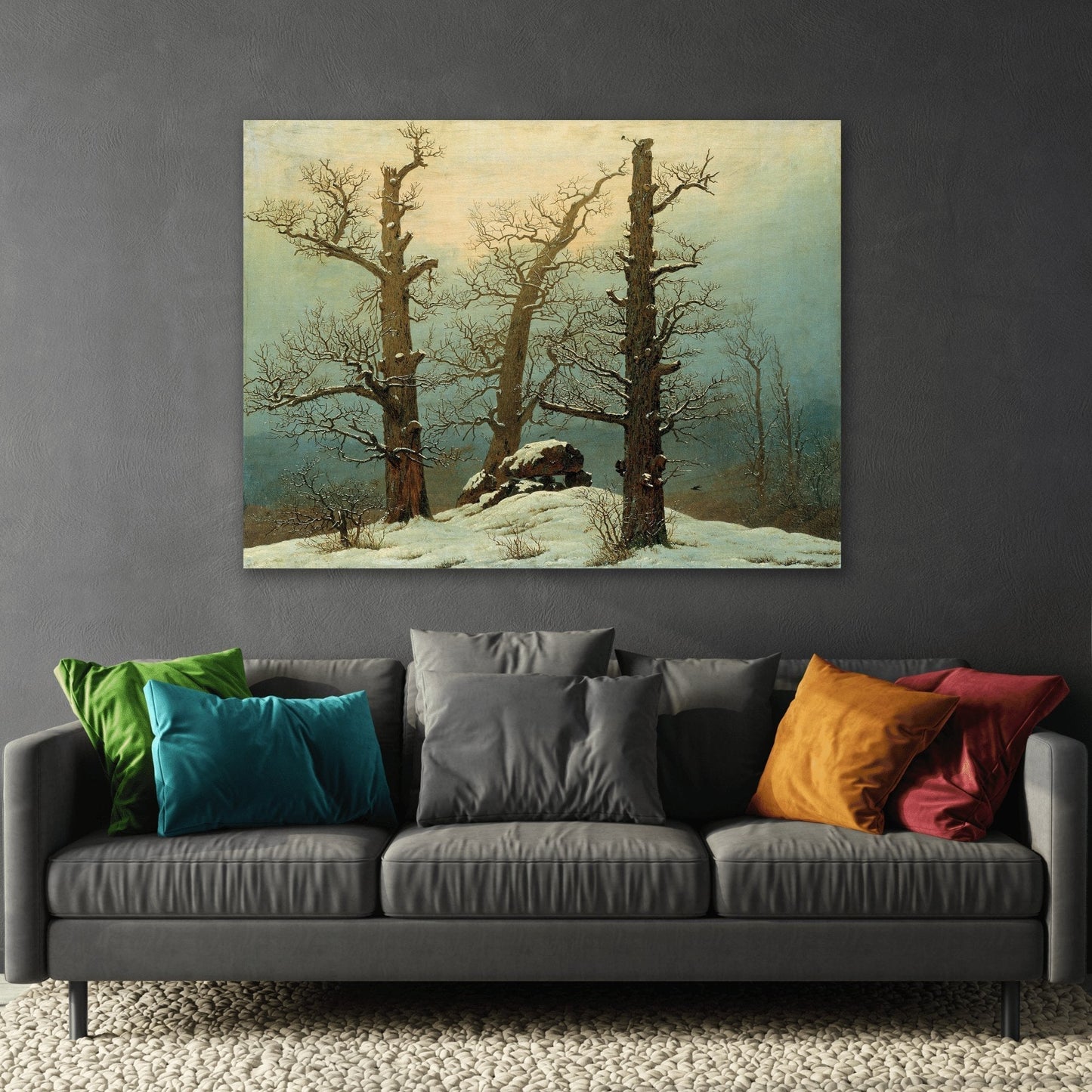 Caspar David Friedrich Dolmen in the Snow - Landscape Canvas Wall Art Print