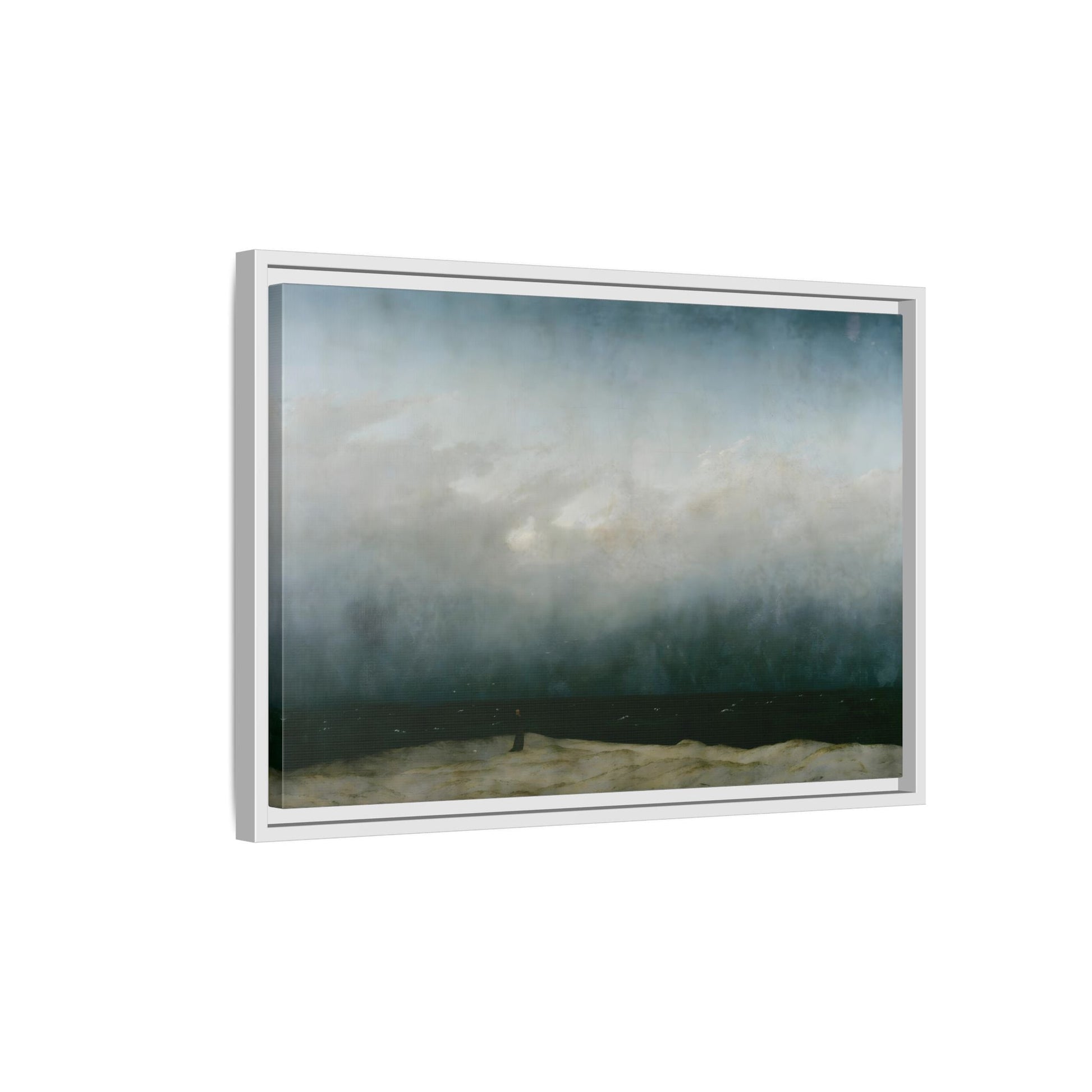 Caspar David Friedrich Monk by the Sea - Framed Canvas Painting Print