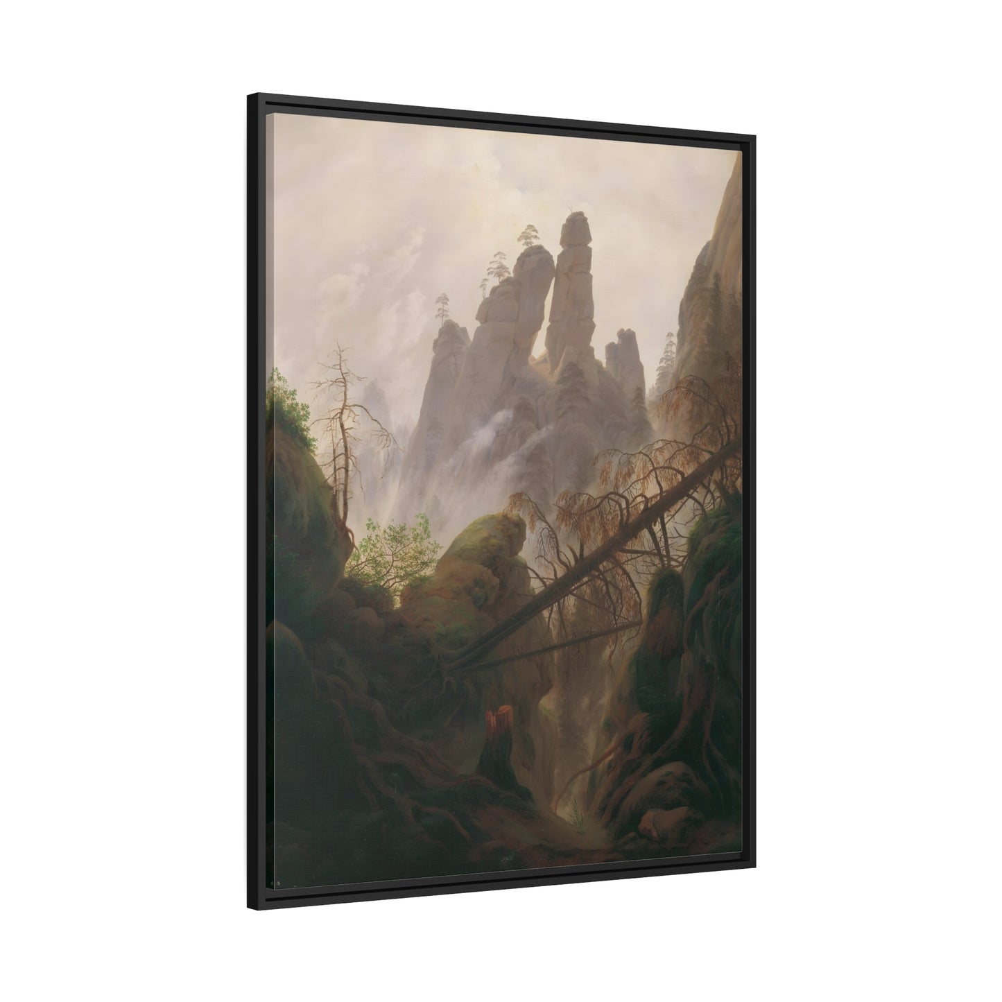 Caspar David Friedrich Rocky Mountains Landscape - Framed Canvas Art Reproduction