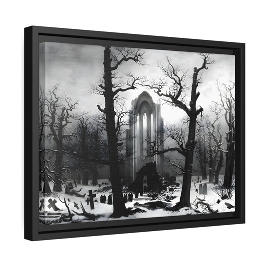 Caspar David Friedrich Ruins of a Monastery in the Snow - Framed Canvas Art Reproduction