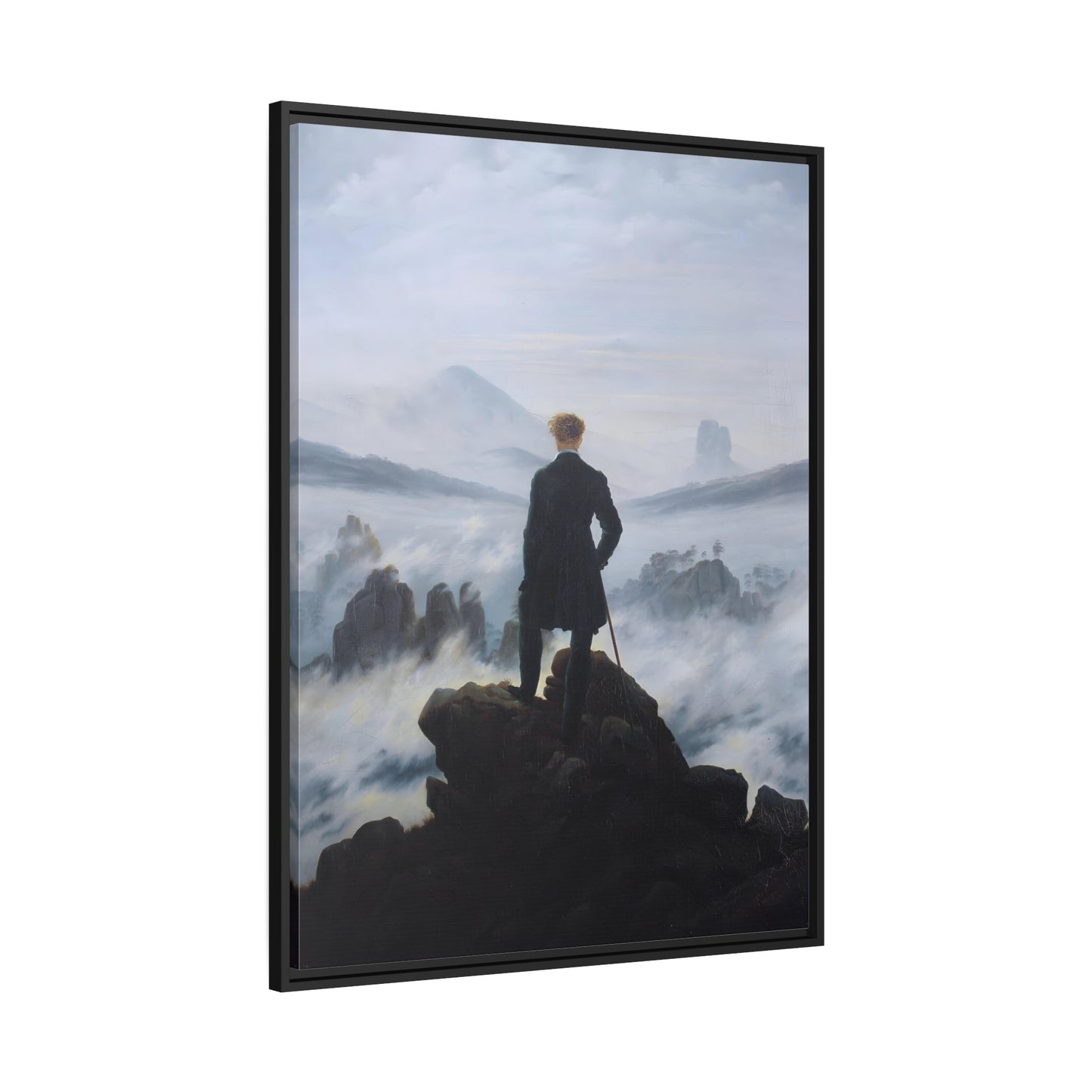 Caspar David Friedrich The Wanderer Above the Sea of Fog - Framed Canvas Art Reproduction