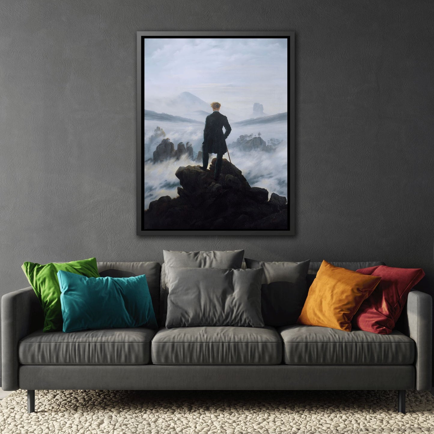 Caspar David Friedrich The Wanderer Above the Sea of Fog - Framed Canvas Art Reproduction