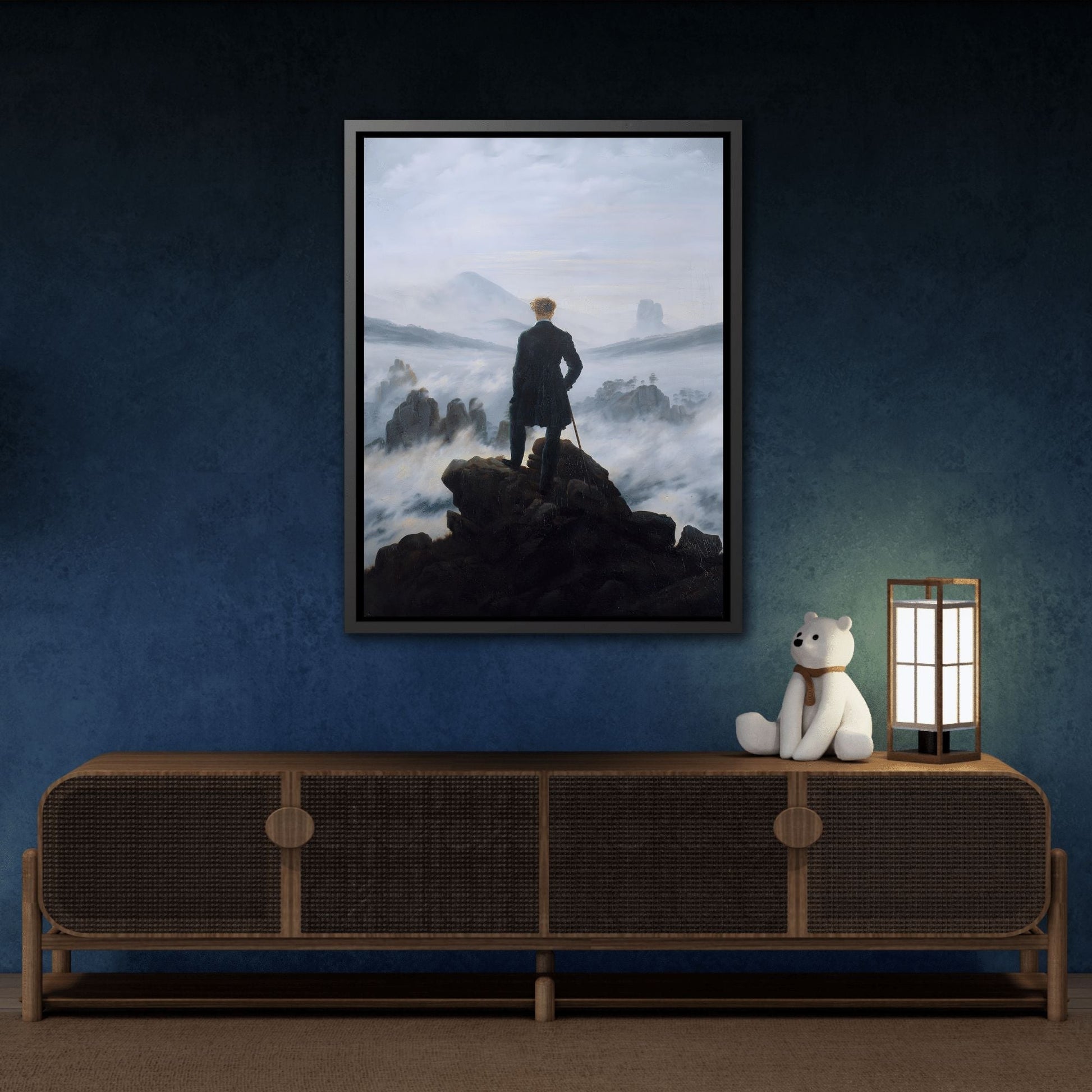 Caspar David Friedrich The Wanderer Above the Sea of Fog - Framed Canvas Art Reproduction