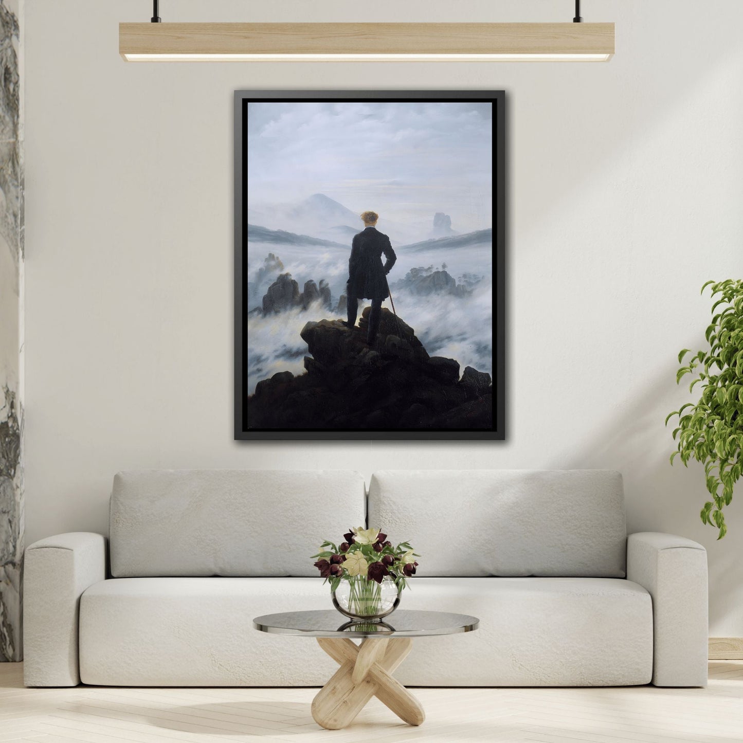 Caspar David Friedrich The Wanderer Above the Sea of Fog - Framed Canvas Art Reproduction