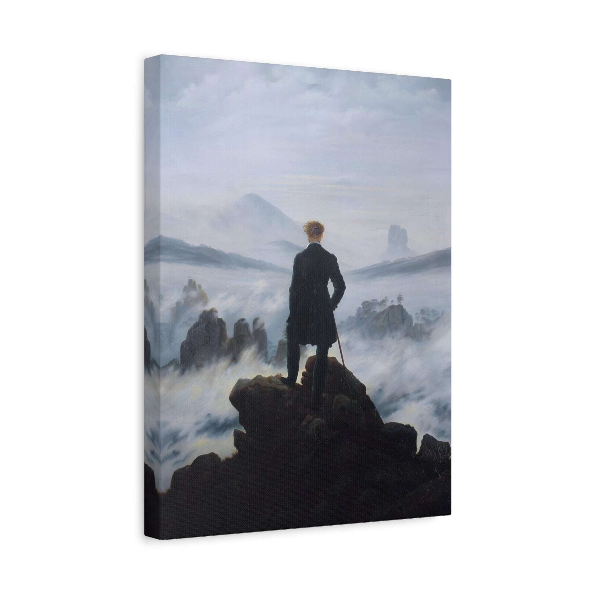 Caspar David Friedrich Wanderer Above the Sea of Fog - Framed Canvas Wall Art Painting Print