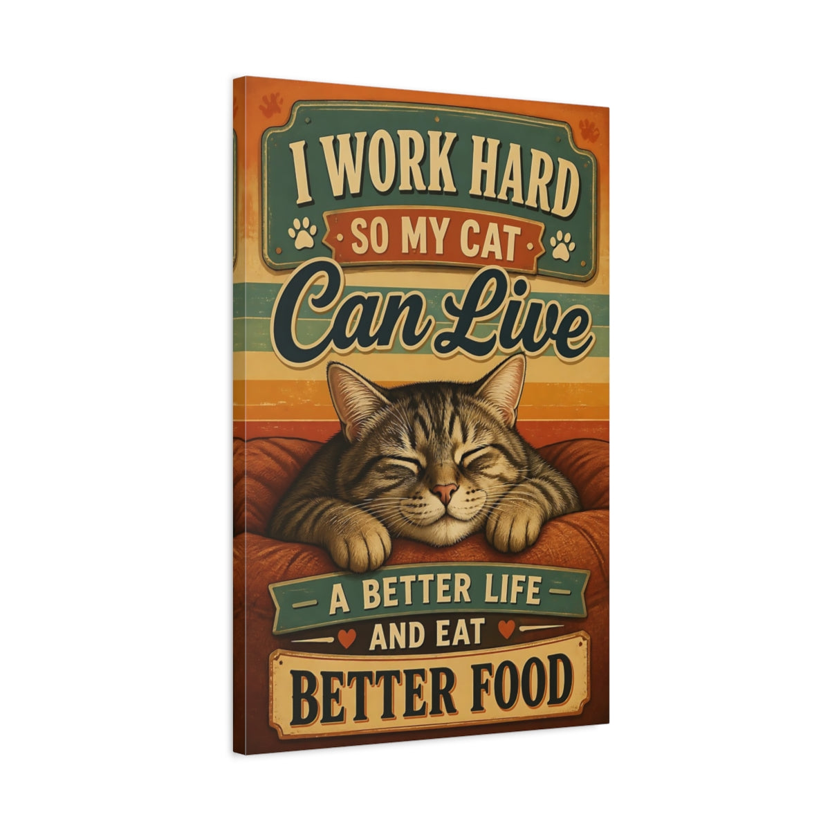 Side Mockup 2. Cat Quotes: Better Life canvas print
