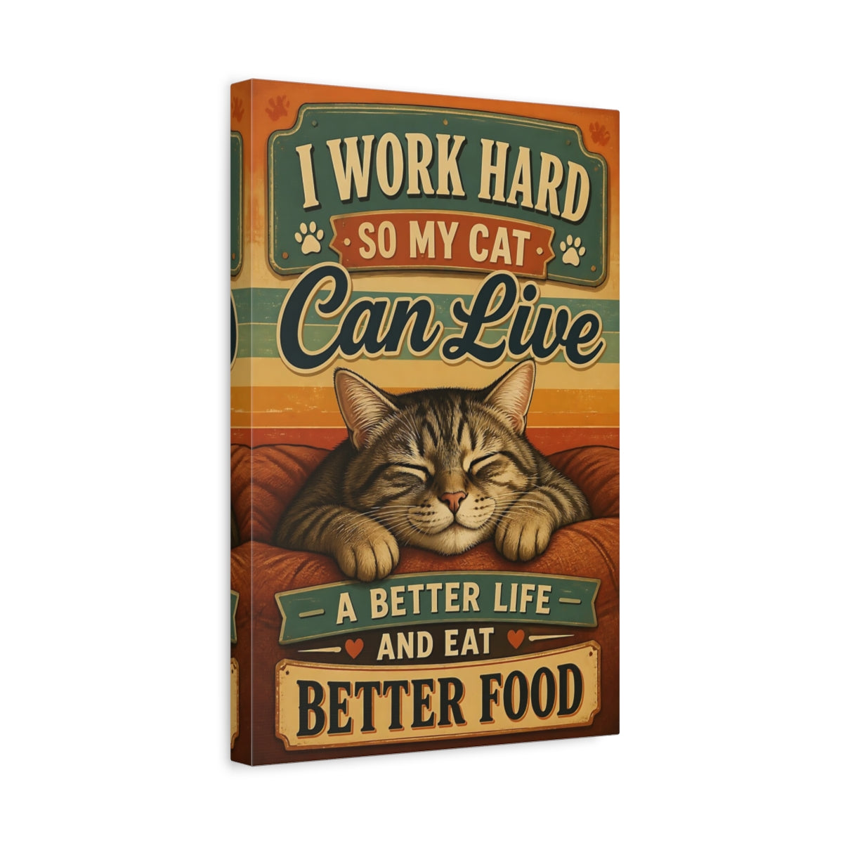 Side Mockup 4. Cat Quotes: Better Life canvas print