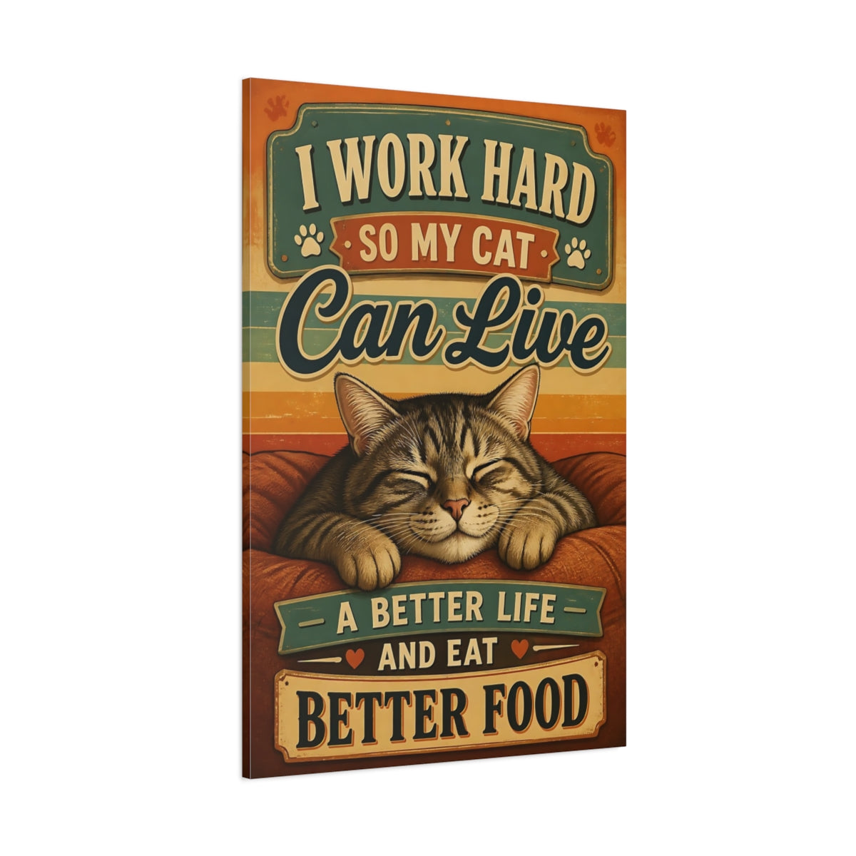 Side Mockup 1. Cat Quotes: Better Life canvas print
