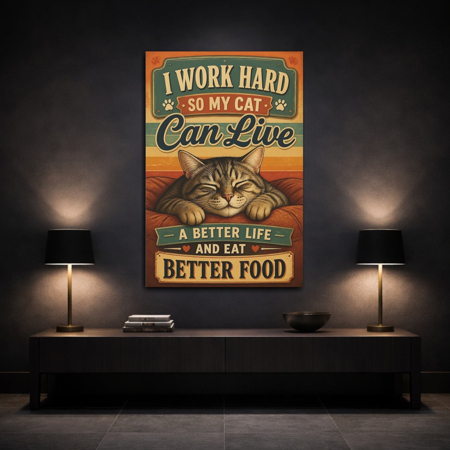 Mockup 3. Cat Quotes: Better Life canvas print