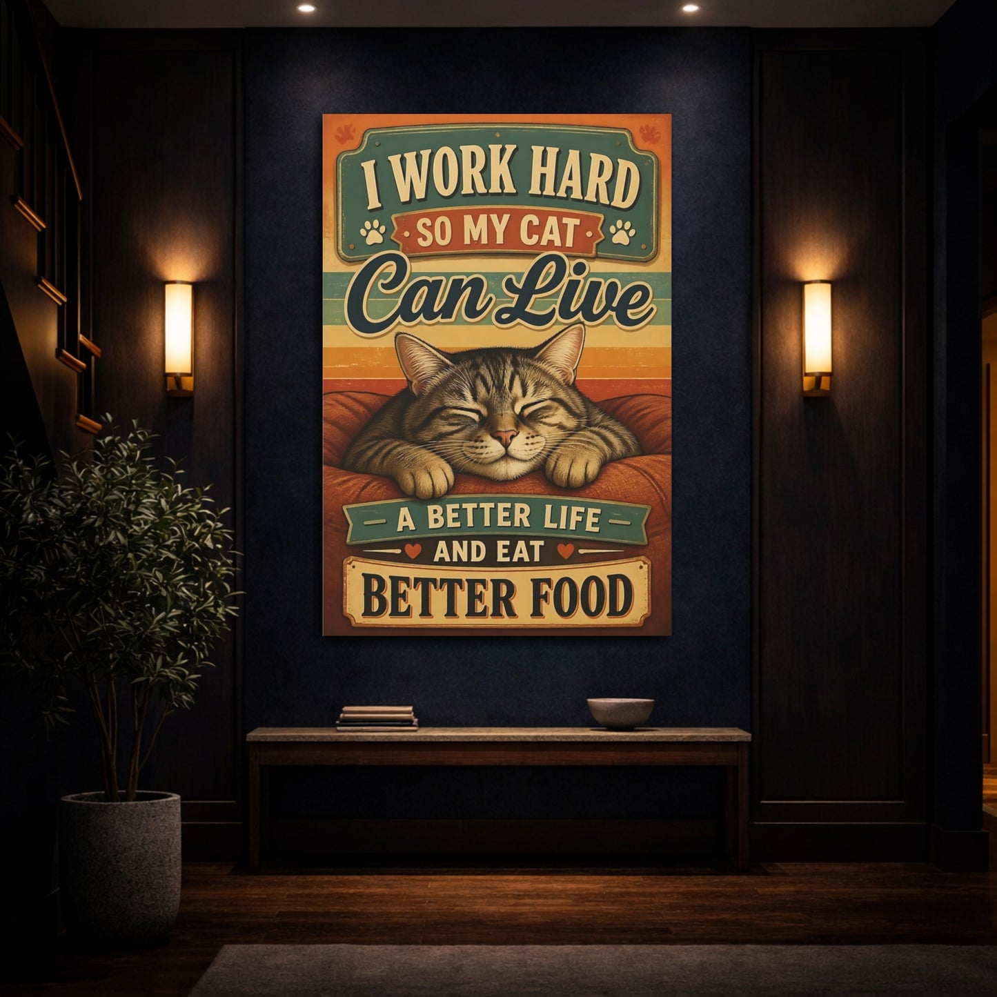 Mockup 4. Cat Quotes: Better Life canvas print
