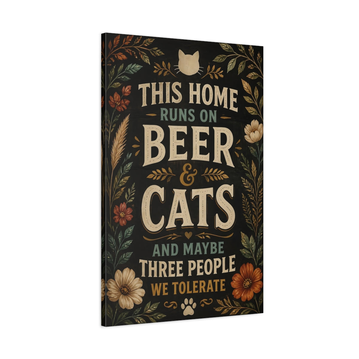Main Mockup. Cats Quotes Sign shown as canvas print