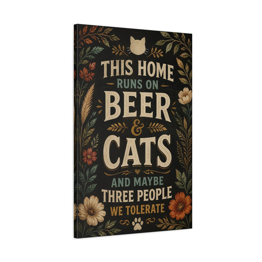 Main Mockup. Cats Quotes Sign shown as canvas print