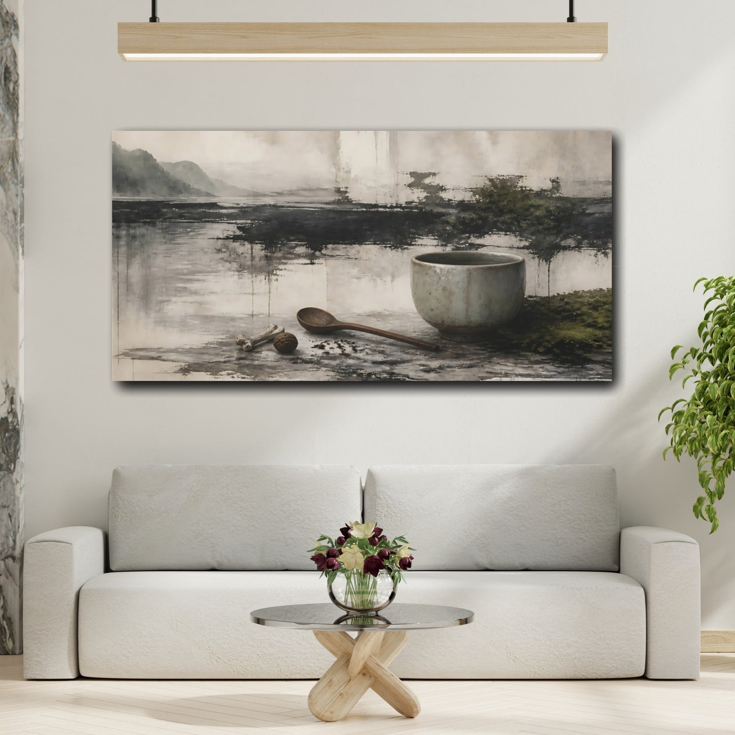 Mockup 2. Ceramic Bowl With Spoon shown as canvas print