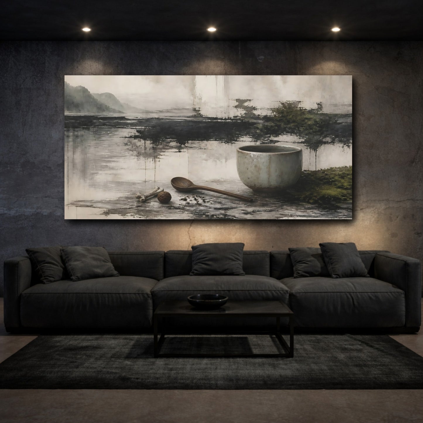 Mockup 3. Ceramic Bowl With Spoon shown as canvas print