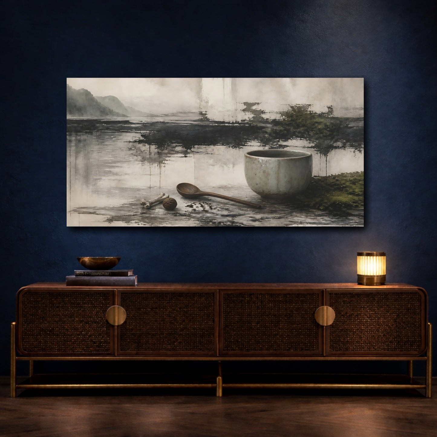 Mockup 4. Ceramic Bowl With Spoon shown as canvas print