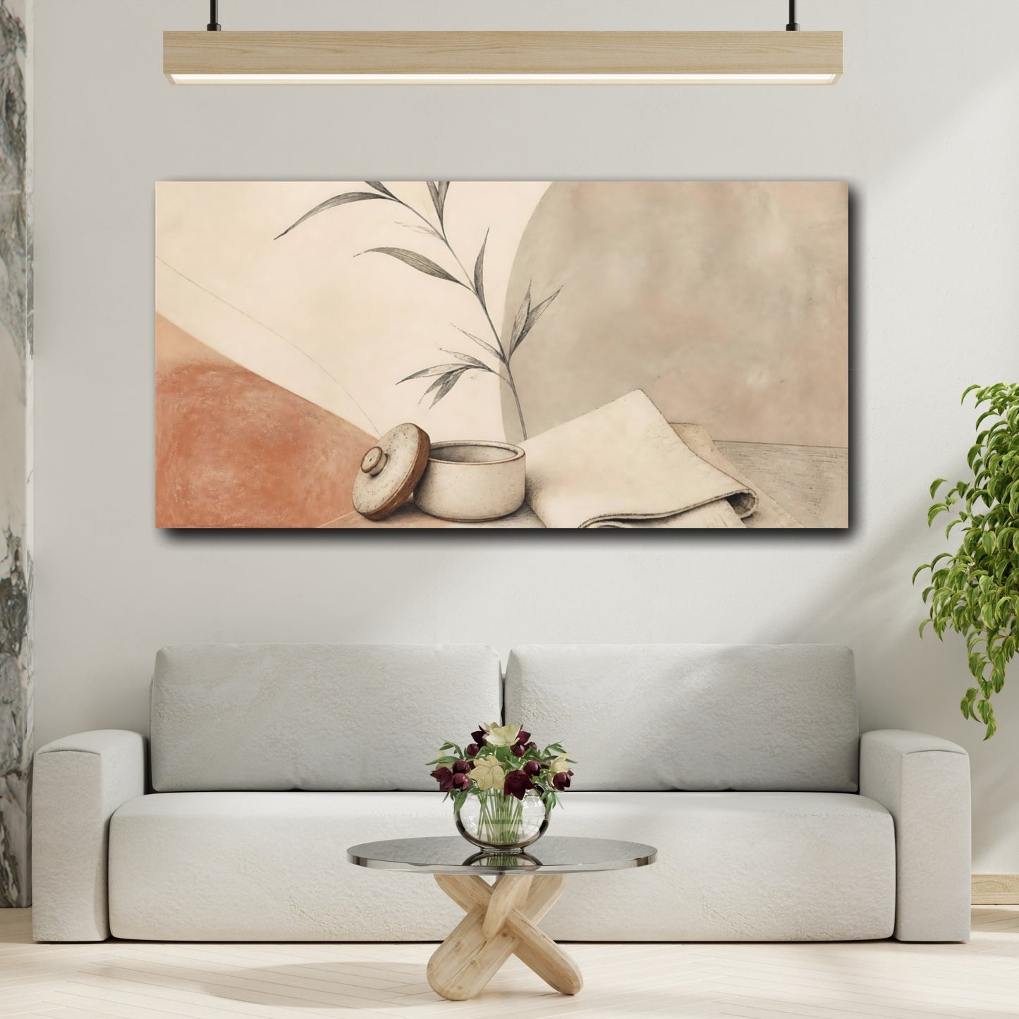 Mockup 2. Ceramic Jar With Linen shown as canvas print